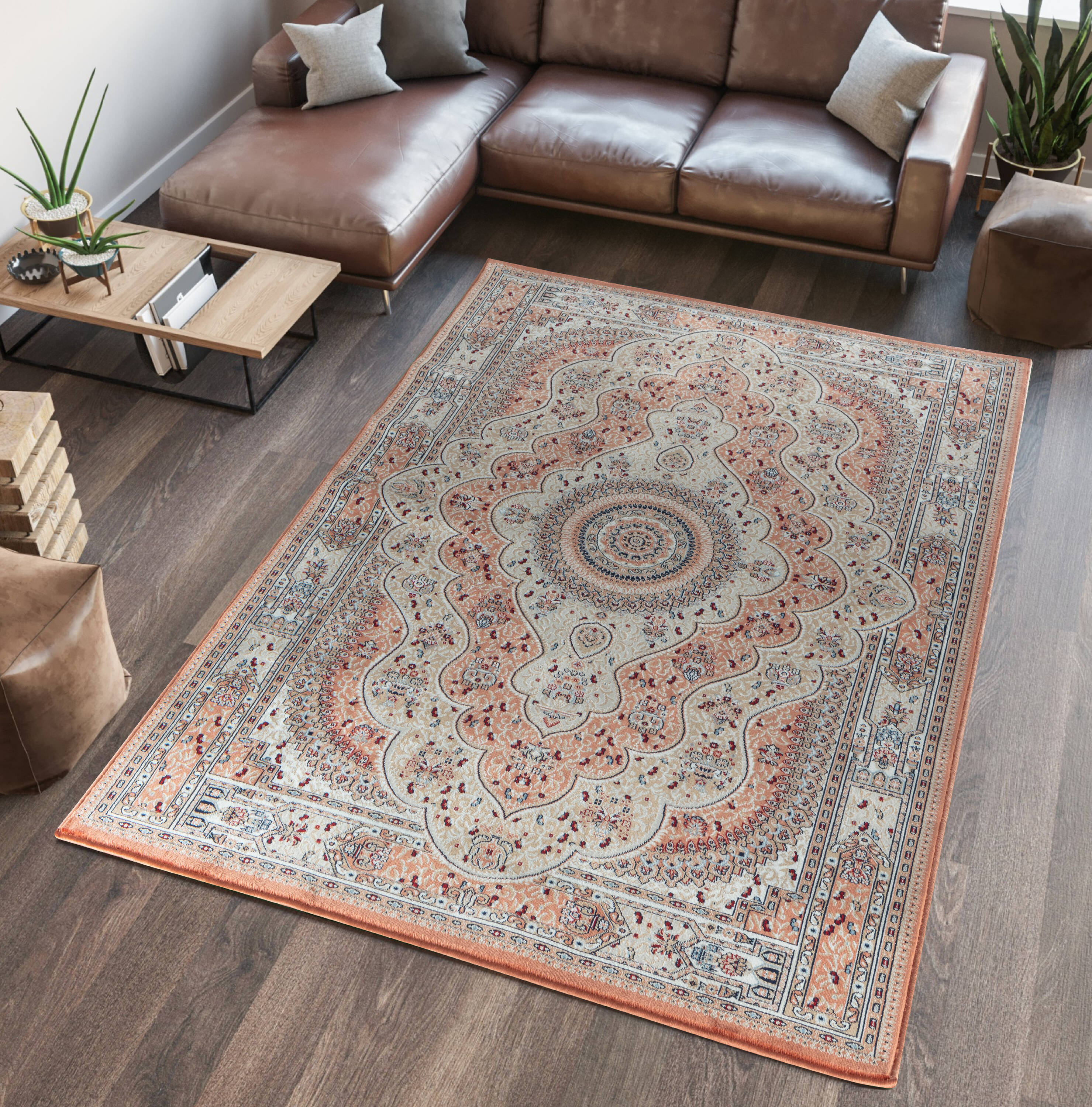 MDA Rugs Legacy 6 x 9 Gray/Orange Indoor Abstract Area Rug in the Rugs  department at