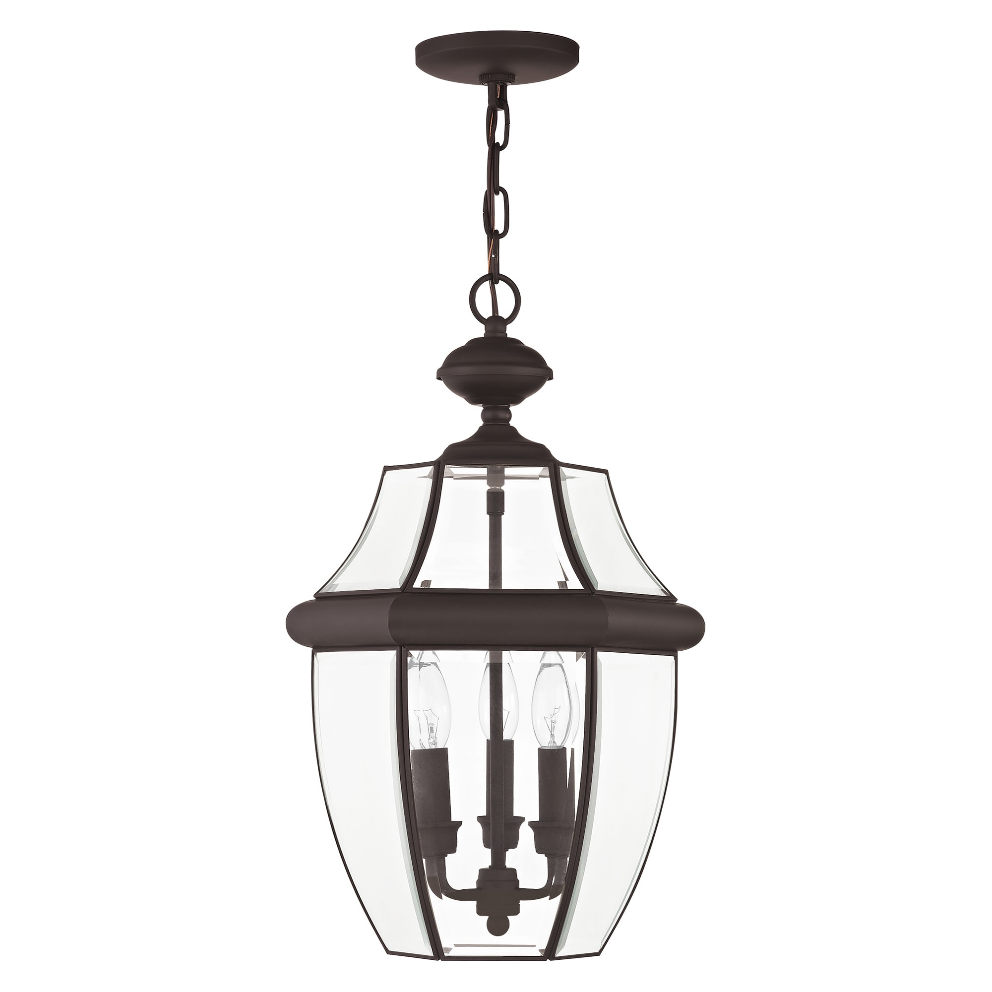 Elegant Monterey Bronze Outdoor Pendant Light with Clear Beveled Glass