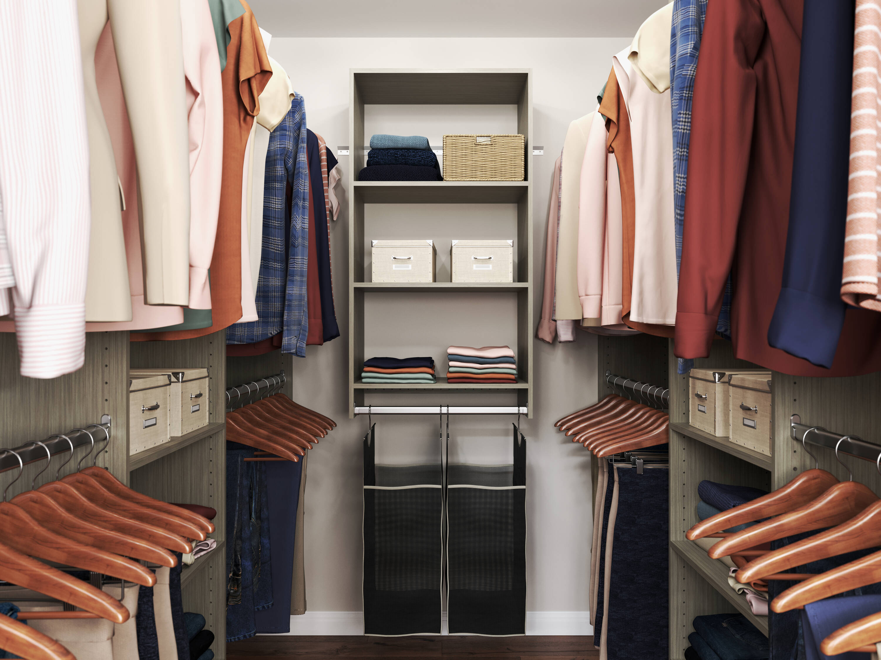 Easy Track 680139-CG 2.1-Feet to 2.1-Feet W x 7-Feet H Weathered Grey Solid Shelving Wood Closet System