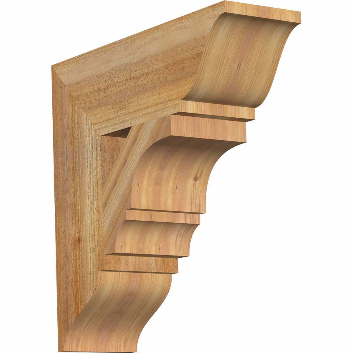 Ekena Millwork BKT06X20X20BOA01RWR Balboa traditional rough sawn 6-in x 20-in x 20-in Western red cedar Brown Wood Standard bracket