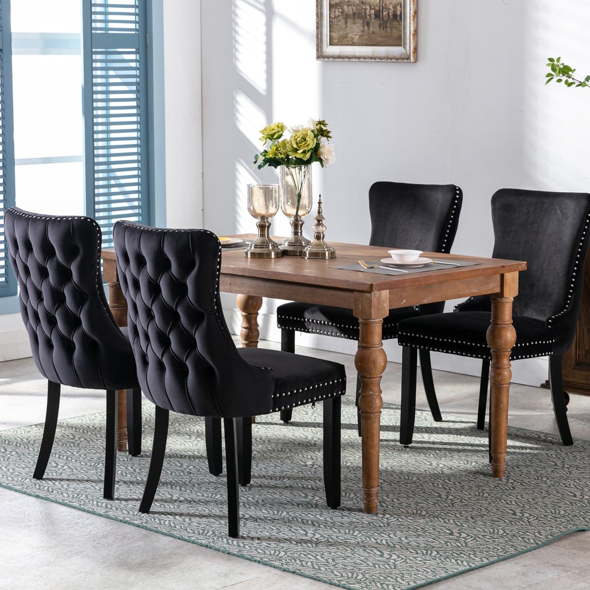 Maison Boucle LYNA-CHAIR-BLACK-4 Dining-Chairs - View #2