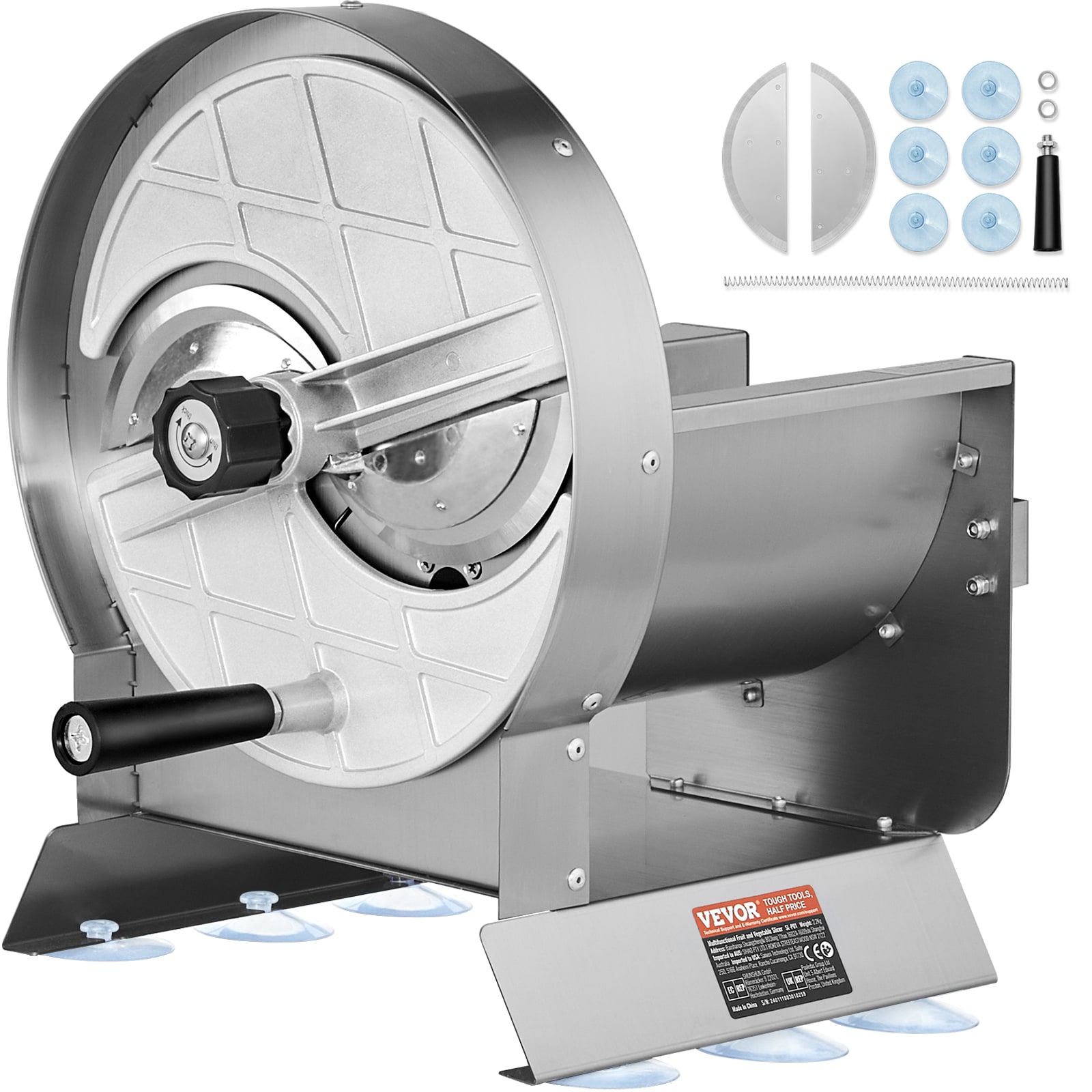 VEVOR QPJSDS0.2-10MM001V0 Commercial/Residential Food Slicer with Thickness Control