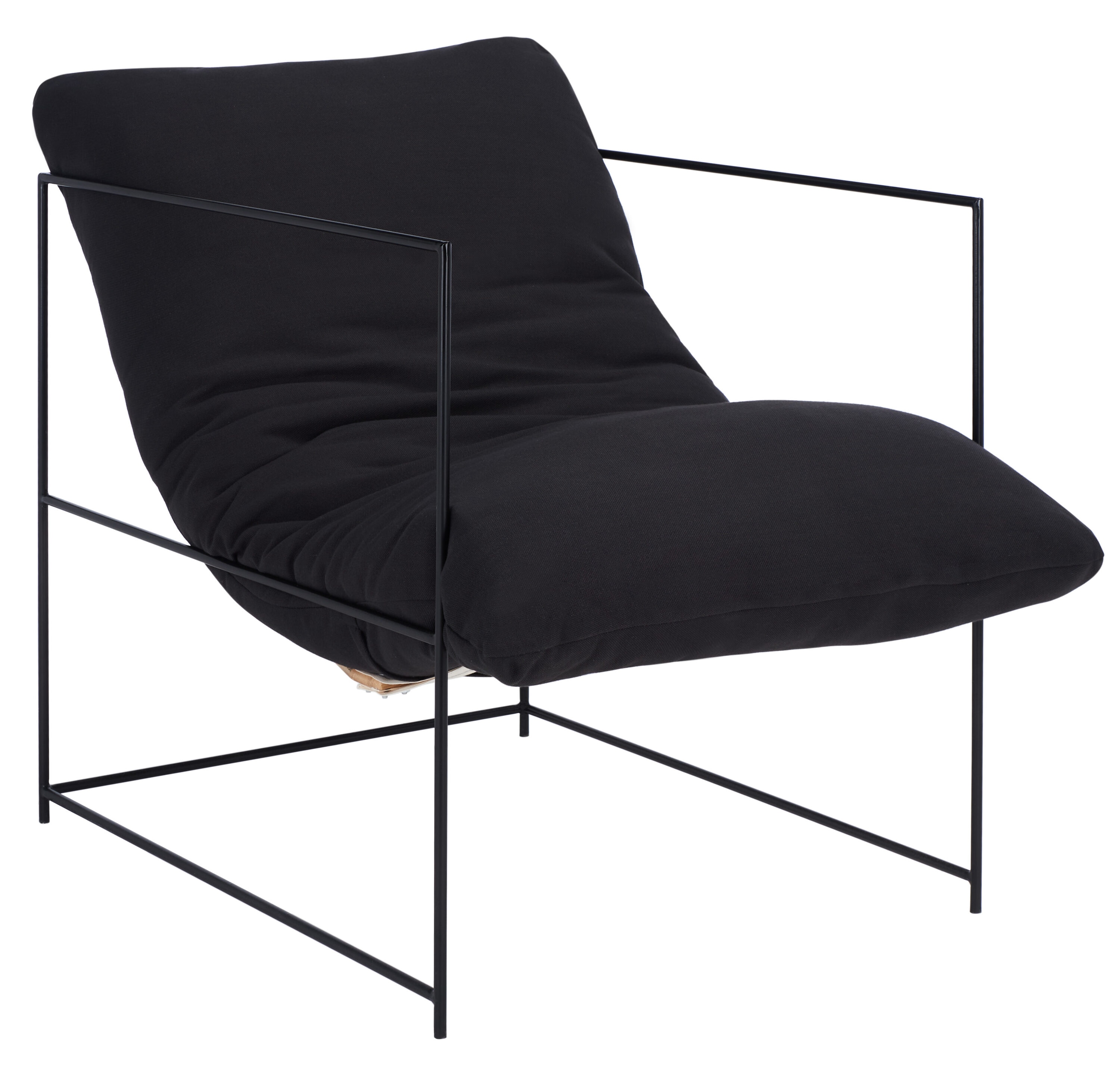 Portland Black Iron Frame Pillow Top Accent Chair