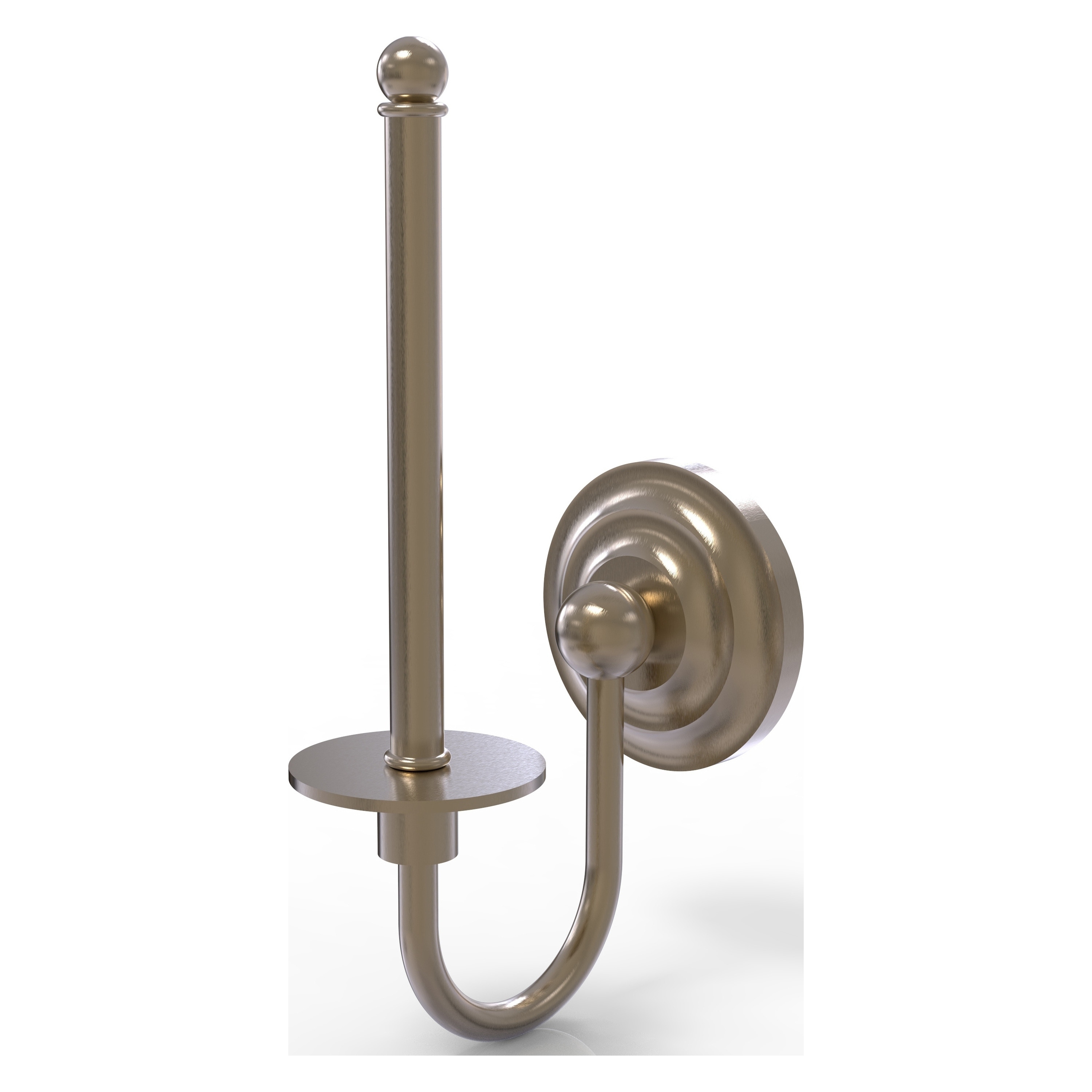 Allied Brass QN-24U-PEW Que New Antique Pewter Wall mount Single post Toilet Paper Holder 1 -Rolls