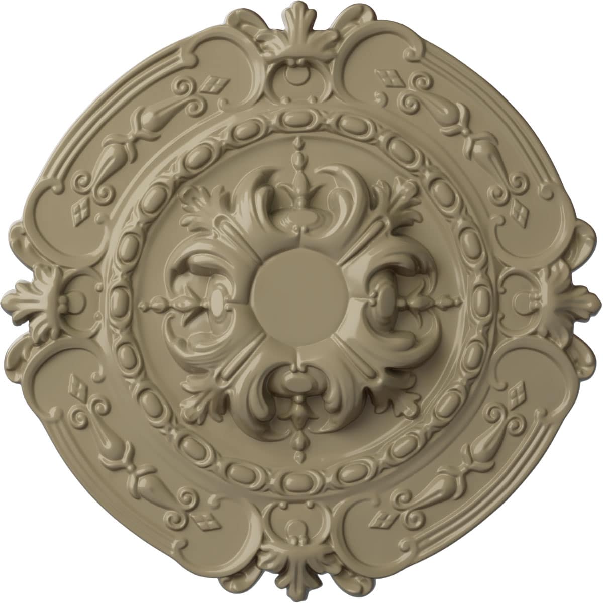 Ekena Millwork CM17SOGDF Southampton 16.375-in W x 16.375-in L Painted Gobi Desert Polyurethane Whole Ceiling Medallion