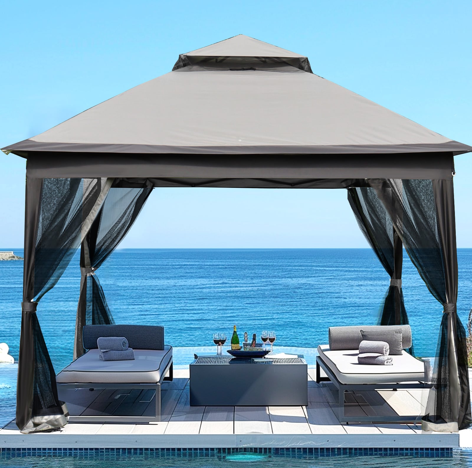 Kahomvis BU-QP109-166 Wood-Resin-Gazebos - View #2
