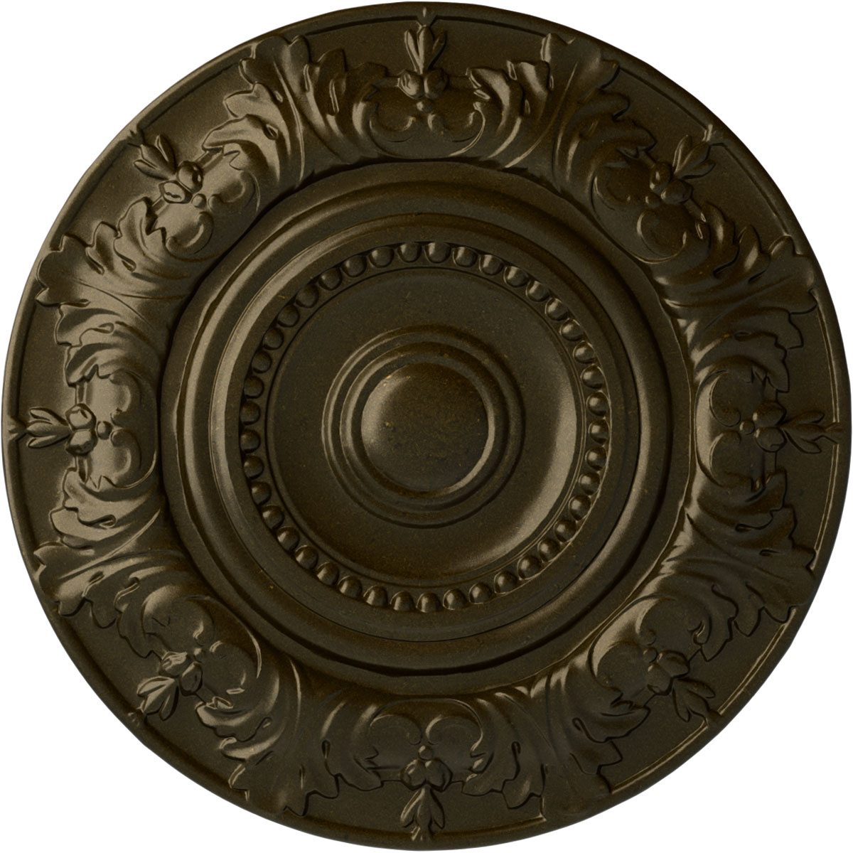 Ekena Millwork CM20BXGGS Biddix 20.875-in W x 20.875-in L Painted Green Gold Polyurethane Whole Ceiling Medallion