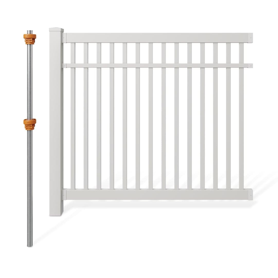 WamBam Fence BL19107 Windsor 5-ft H x 6-ft W Windsor Fence Vinyl Flat-top Fence panel No Dig (Unassembled)