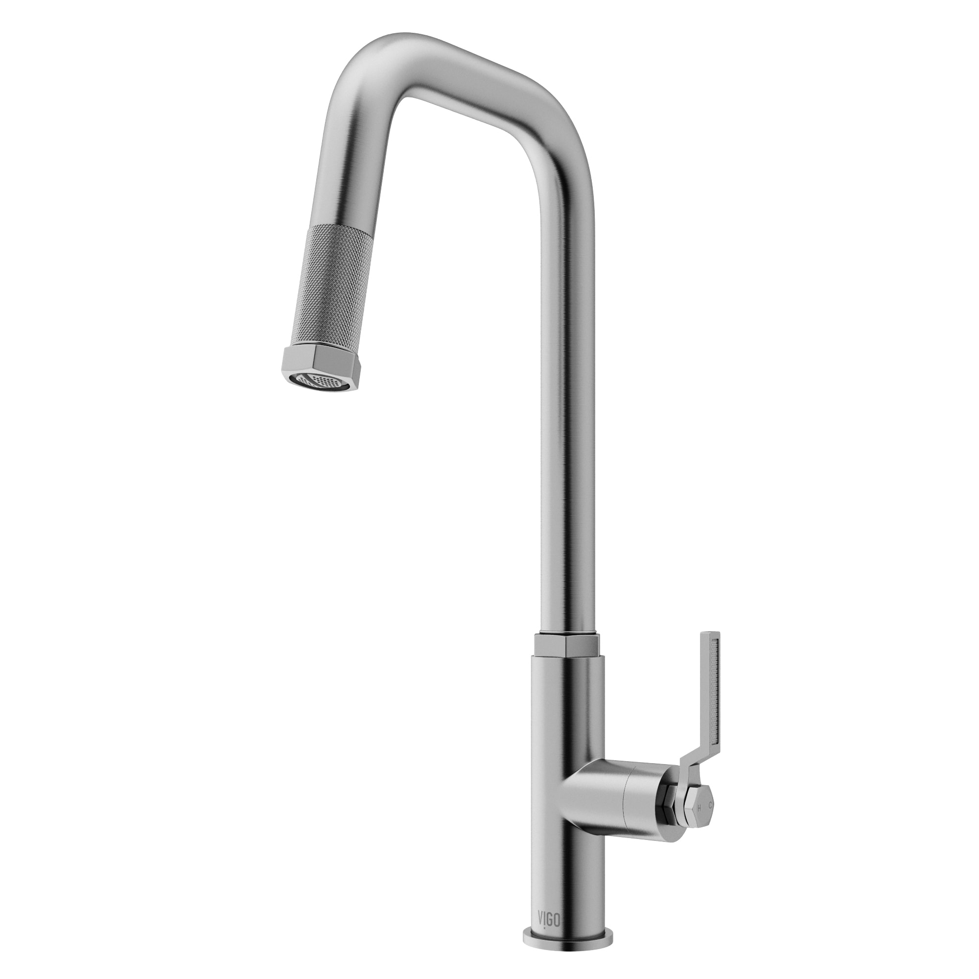 VIGO Hart Stainless Steel Single Handle Pull Down Kitchen Faucet In The   48315416 