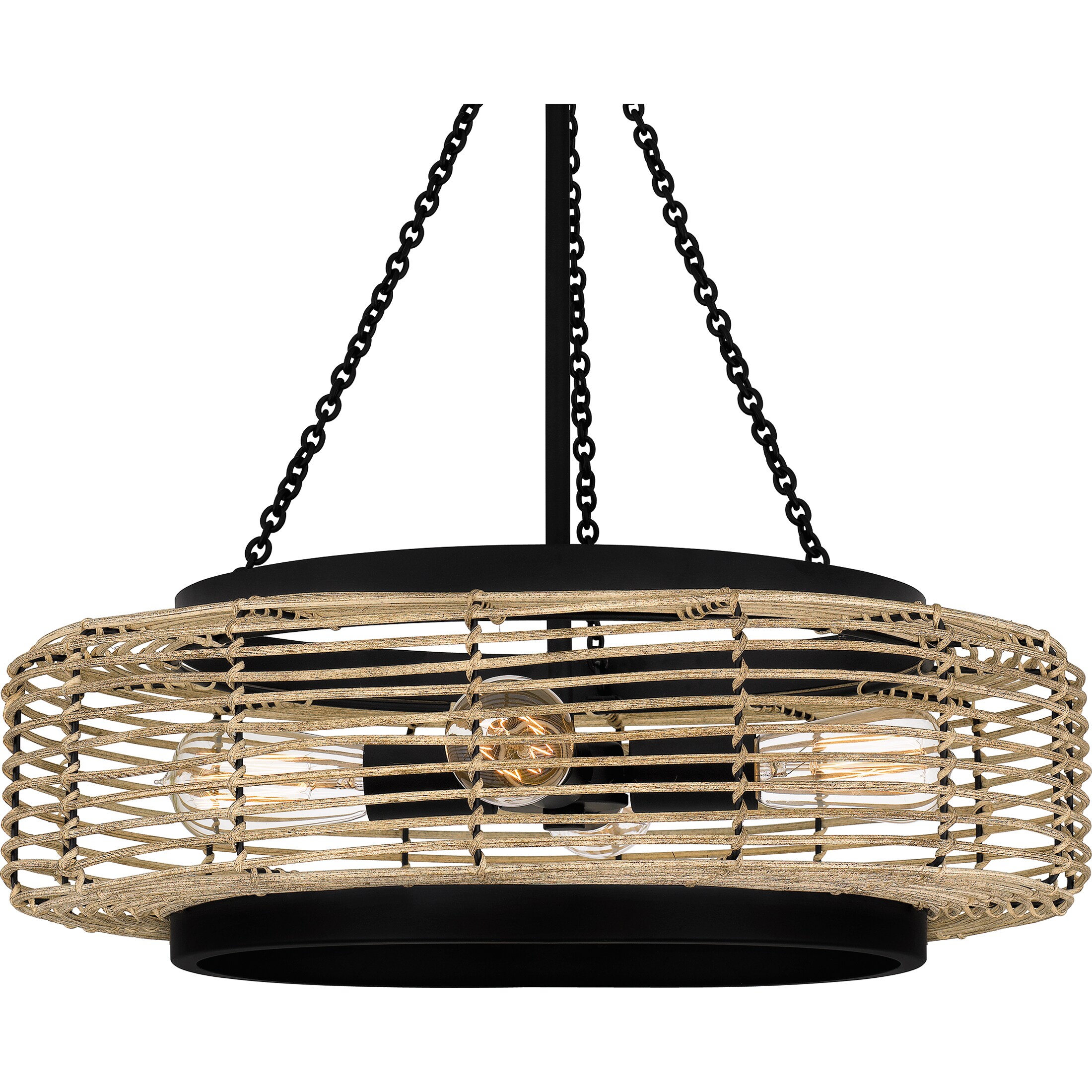 Quoizel Waylon 4-Light Matte Black Transitional Drum Medium Hanging ...