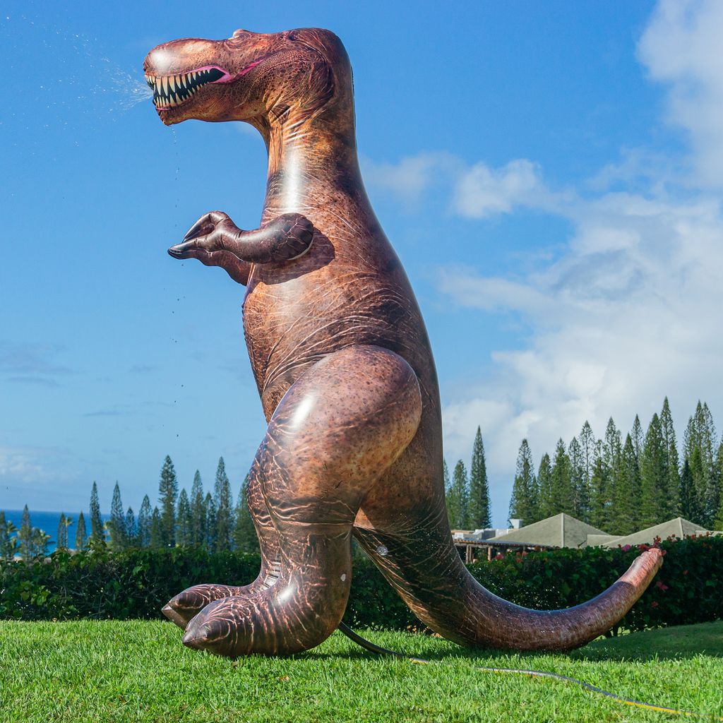 Giant Brown PVC T-Rex Sprinkler Over 6 Feet Tall