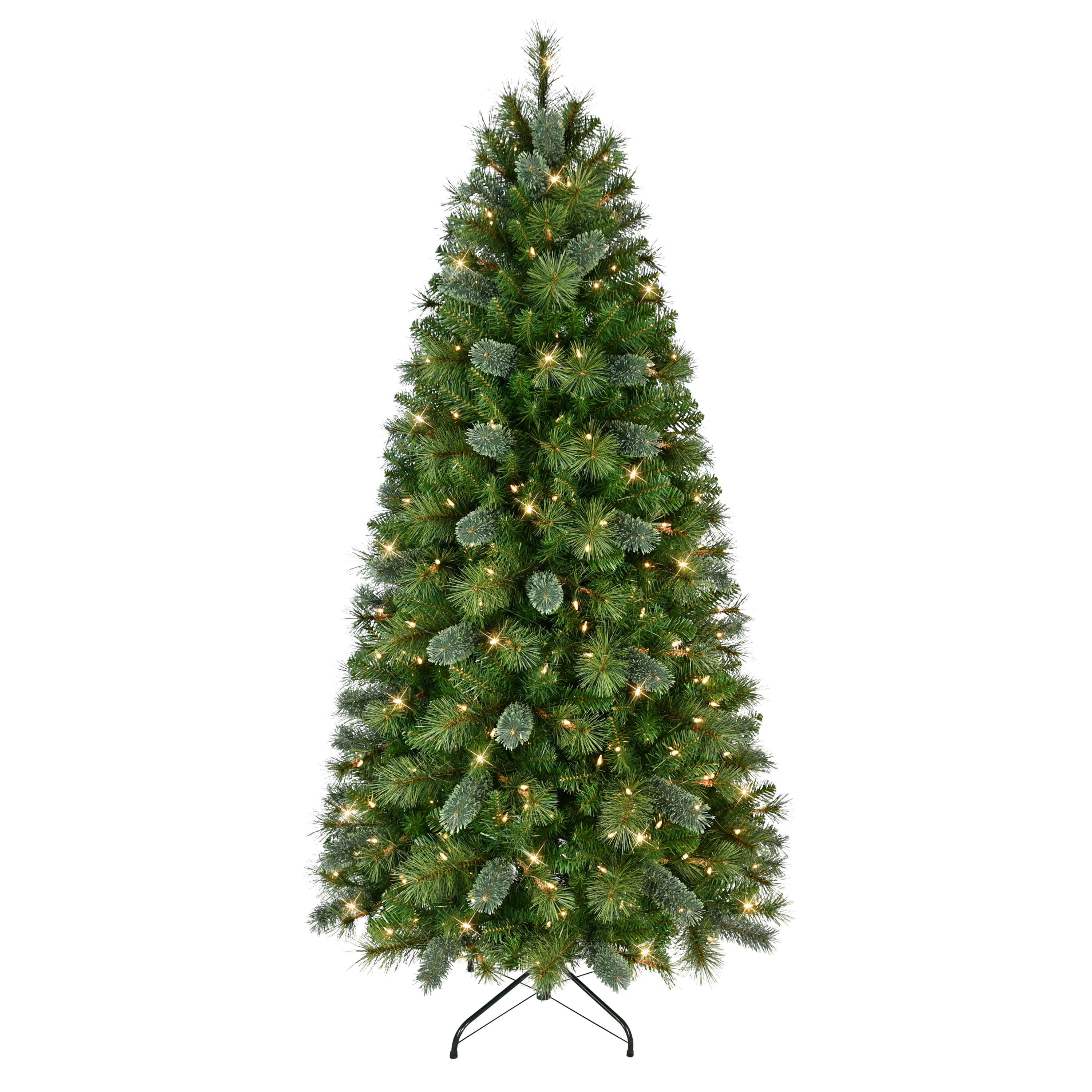 Puleo International 6.5-Feet Pine Pre-lit Slim Artificial Christmas Tree with Clear Incandescent Lights #TTPSLA-65C3