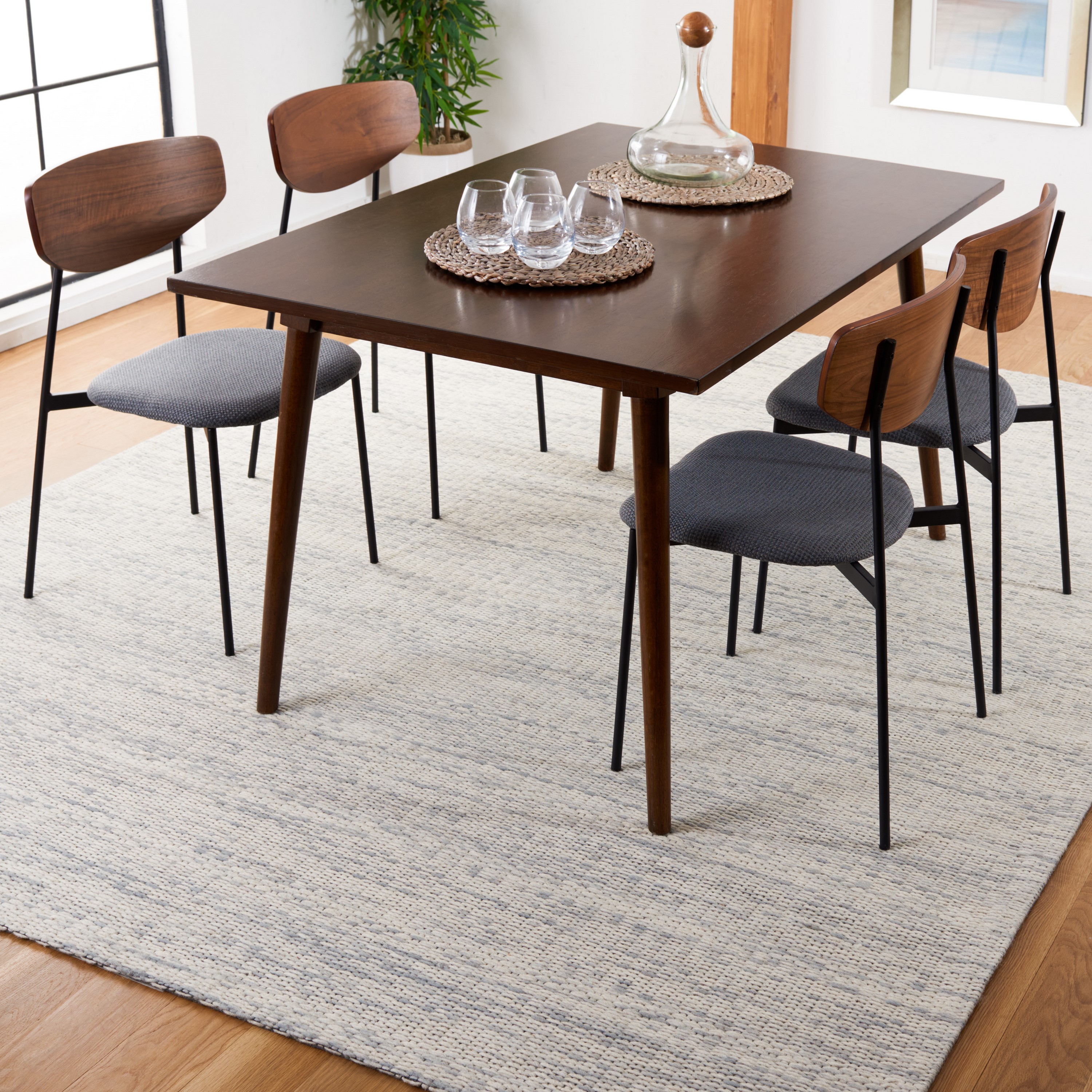 Safavieh MRB311G-8 Marbella Suzeta 8 x 10 (ft) Wool Light Gray Rectangular Indoor Abstract Farmhouse/Cottage Area rug