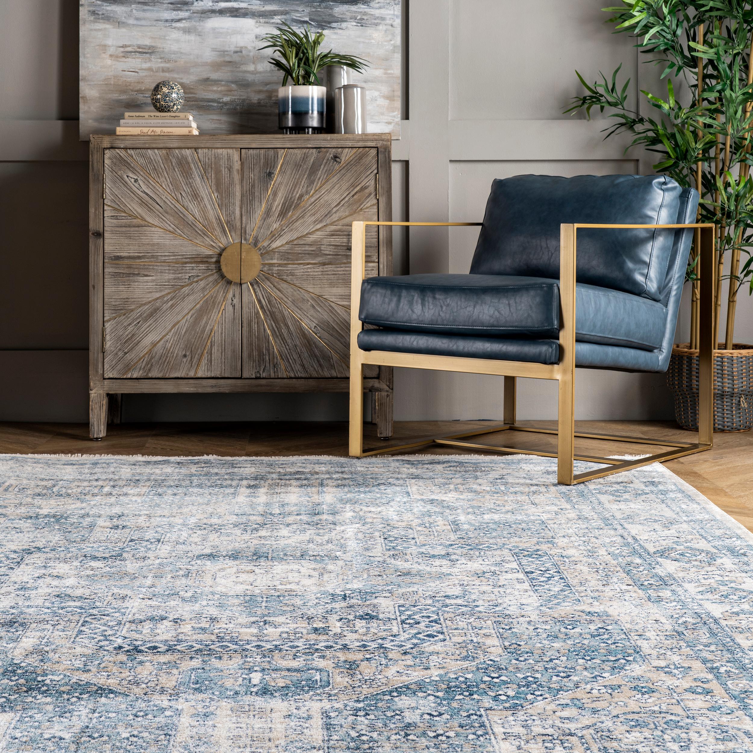 nuLOOM Selina 4 X 6 (ft) Blue Indoor Medallion Area Rug in the Rugs ...