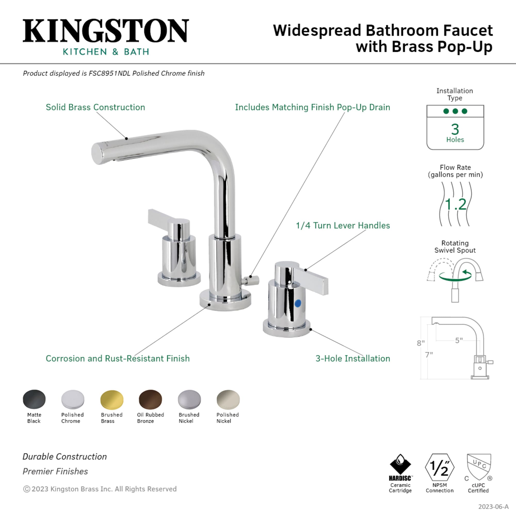 Kingston Brass WLFSC8951NDL Lavatory-Faucets - View #3
