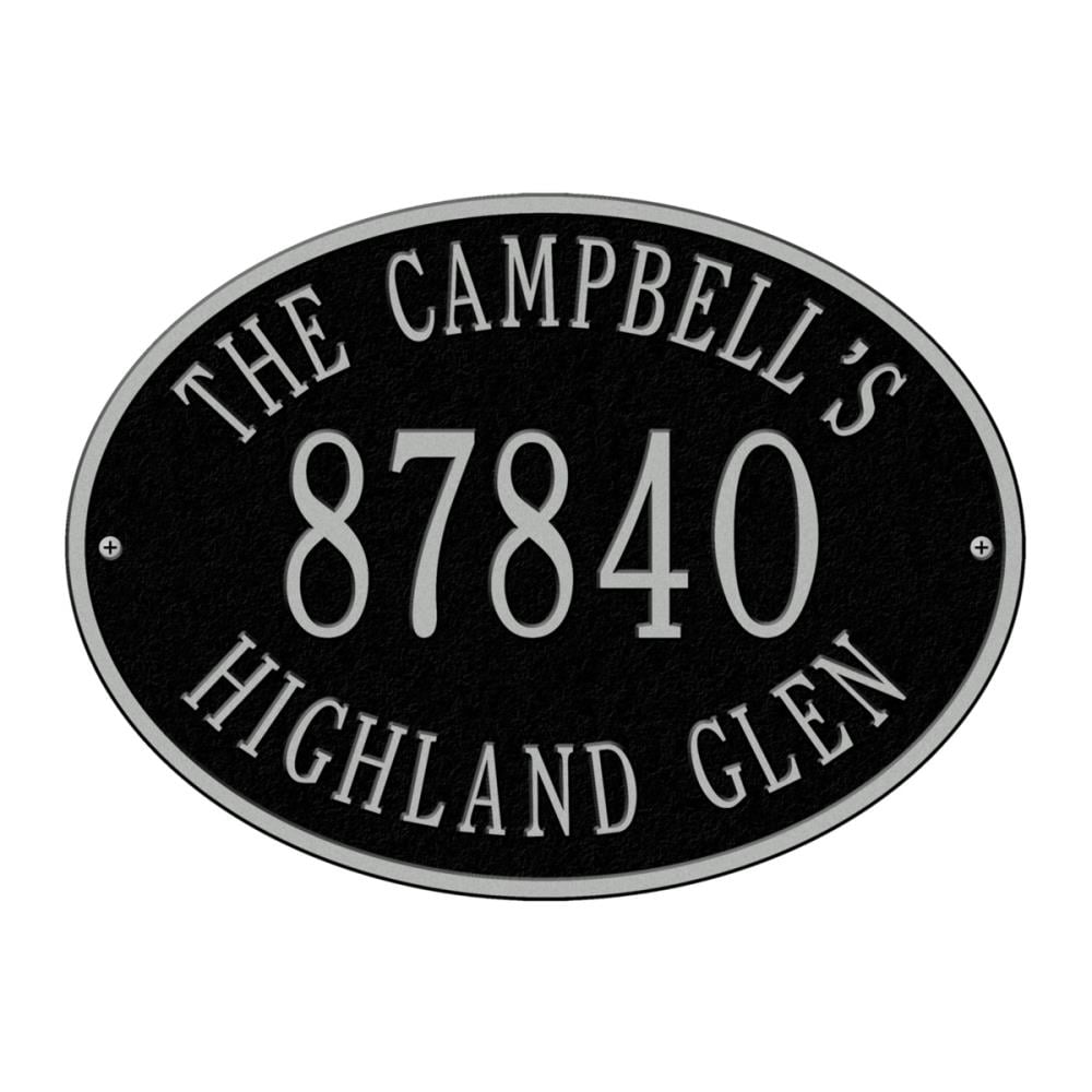 Whitehall 2918BS 10-1/4-in H x 14-in W Black/Silver Aluminum Address plaque