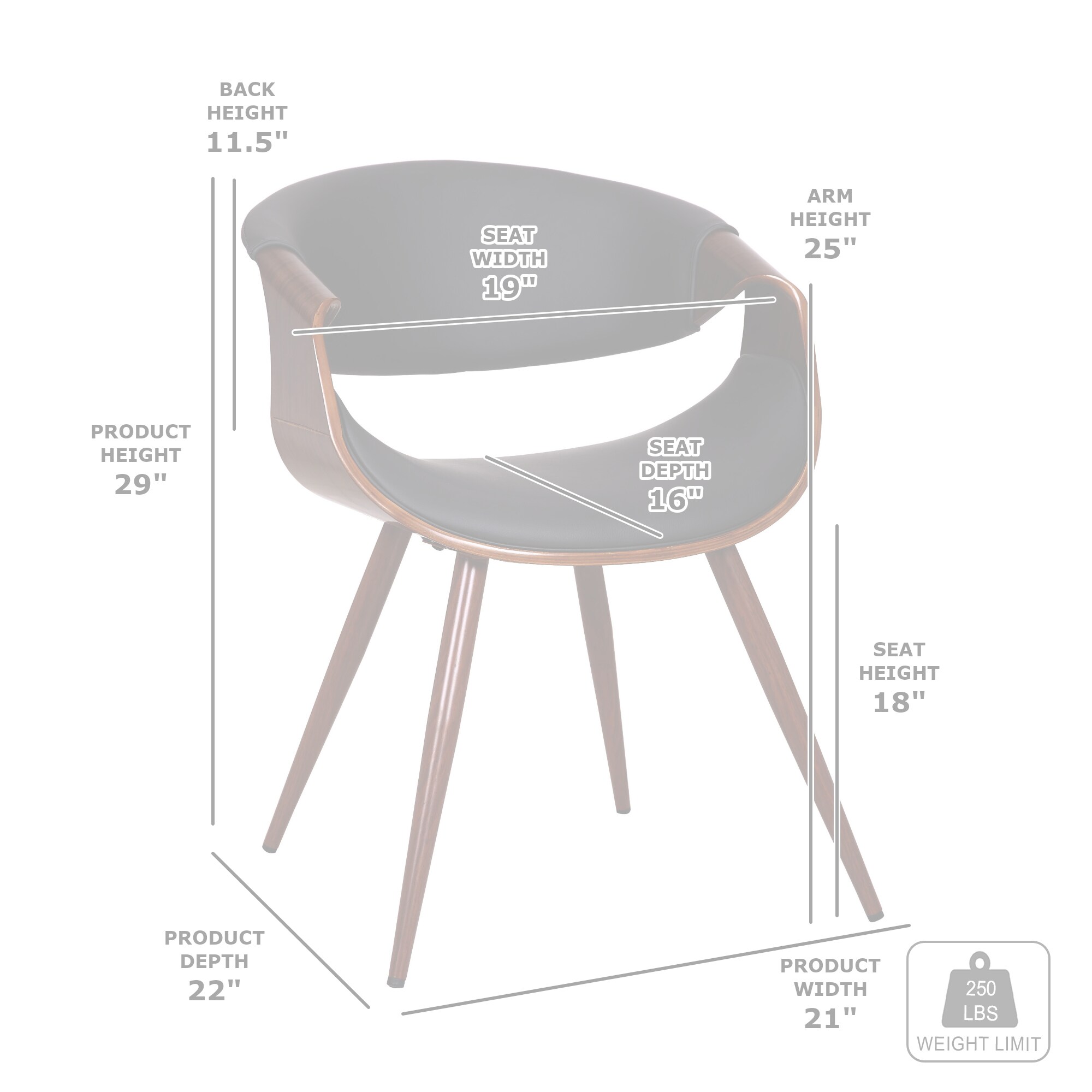 Armen Living LCDACHGRAY Dining-Chairs - View #7