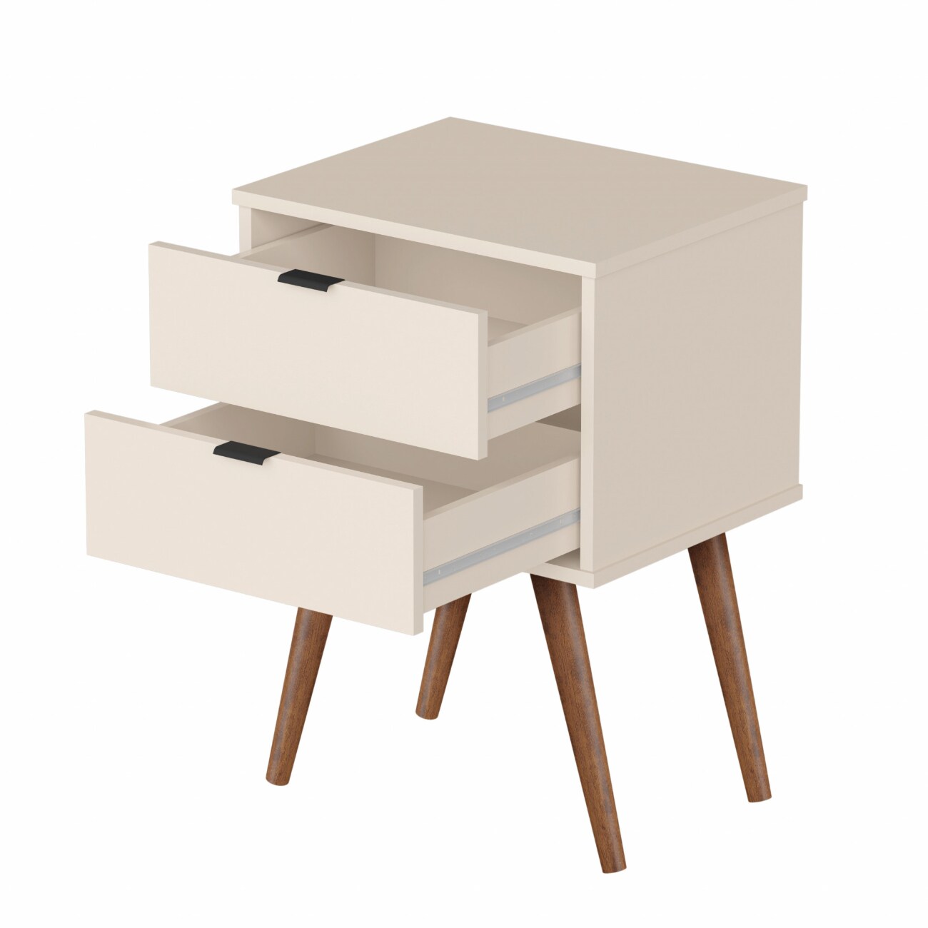 HomeRoots 4000486006 26.38-in W x 17.72-in H Off White Wood Veneer Modern End Table Fully Assembled