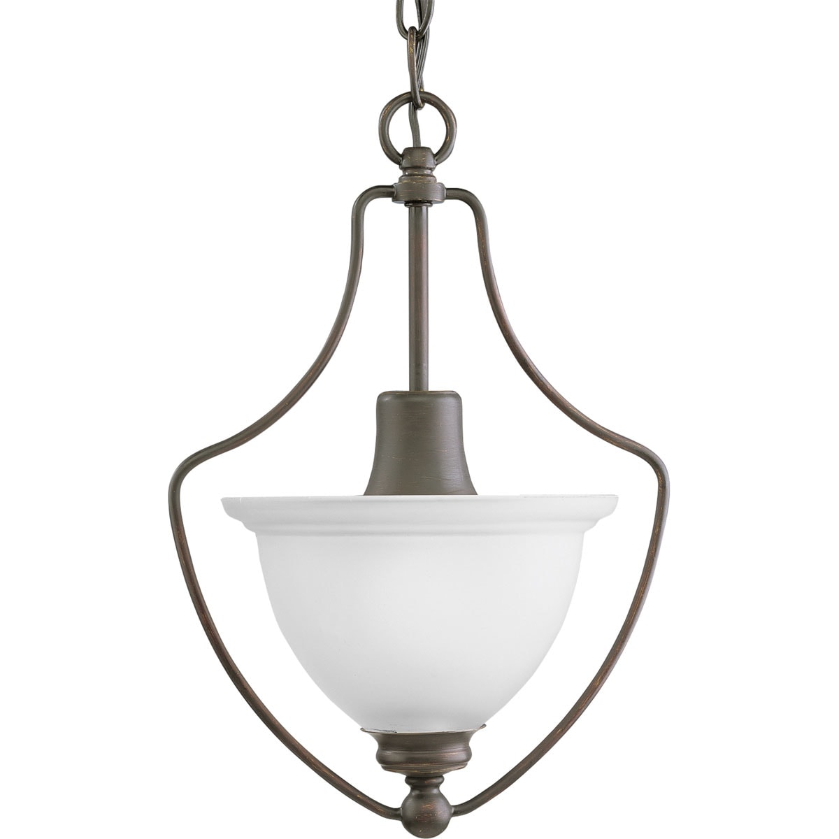 Madison Vintage Charm 14" Foyer Pendant in Brushed Nickel with Etched Glass