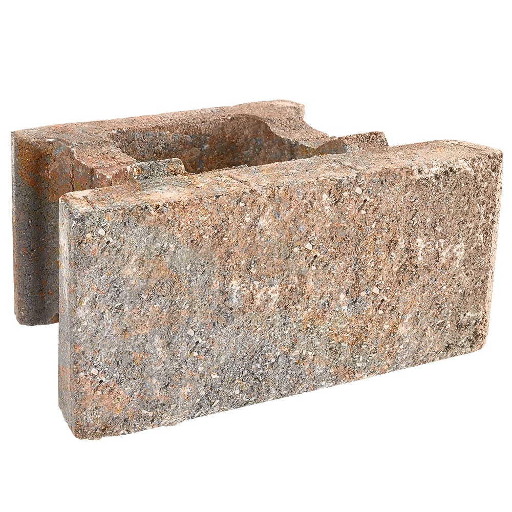 Pavestone 77187 8-in H x 18-in L x 12-in D Brown Blend Concrete Retaining wall block