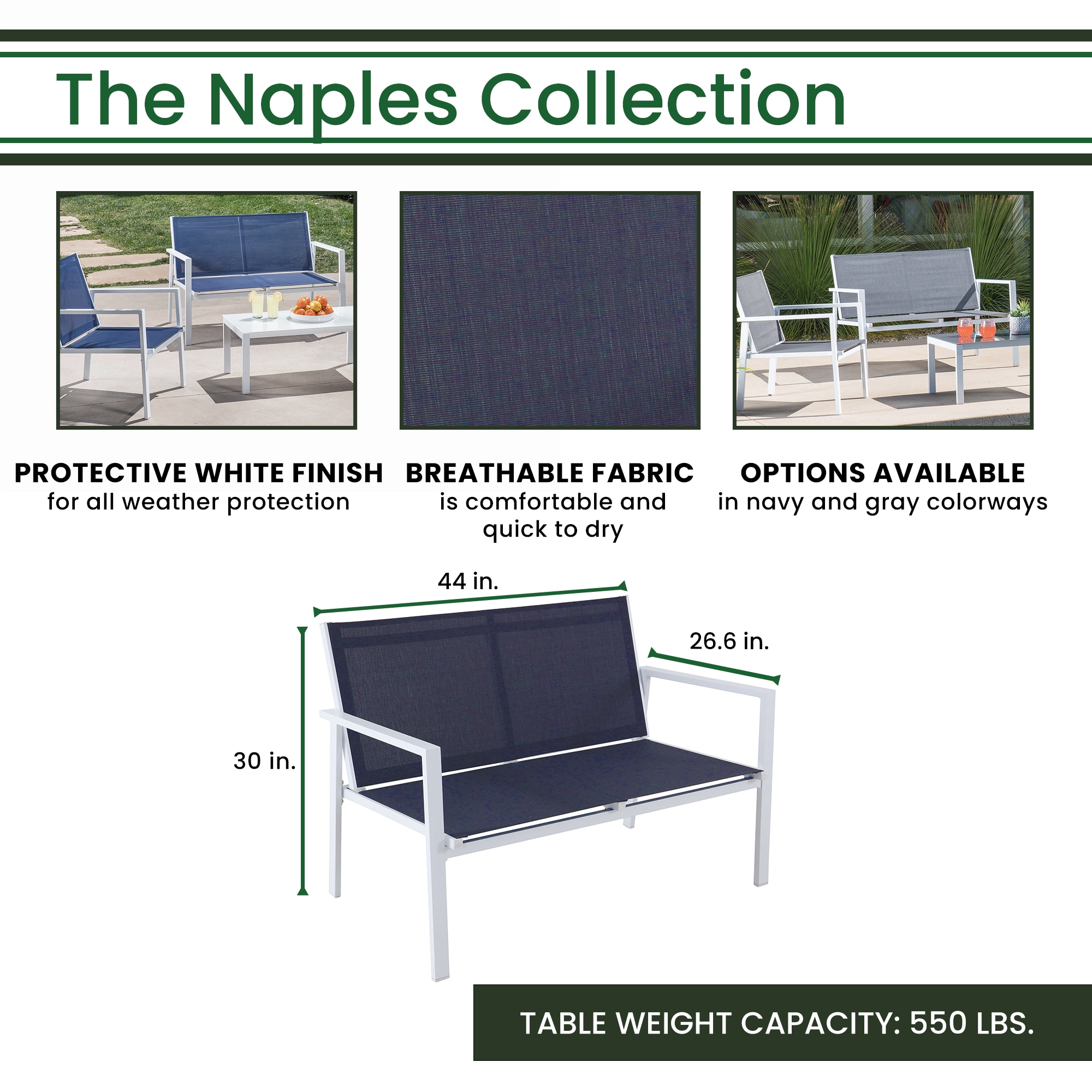 Hanover NAPLES4PC-WN Patio-Conversation-Sets - View #5
