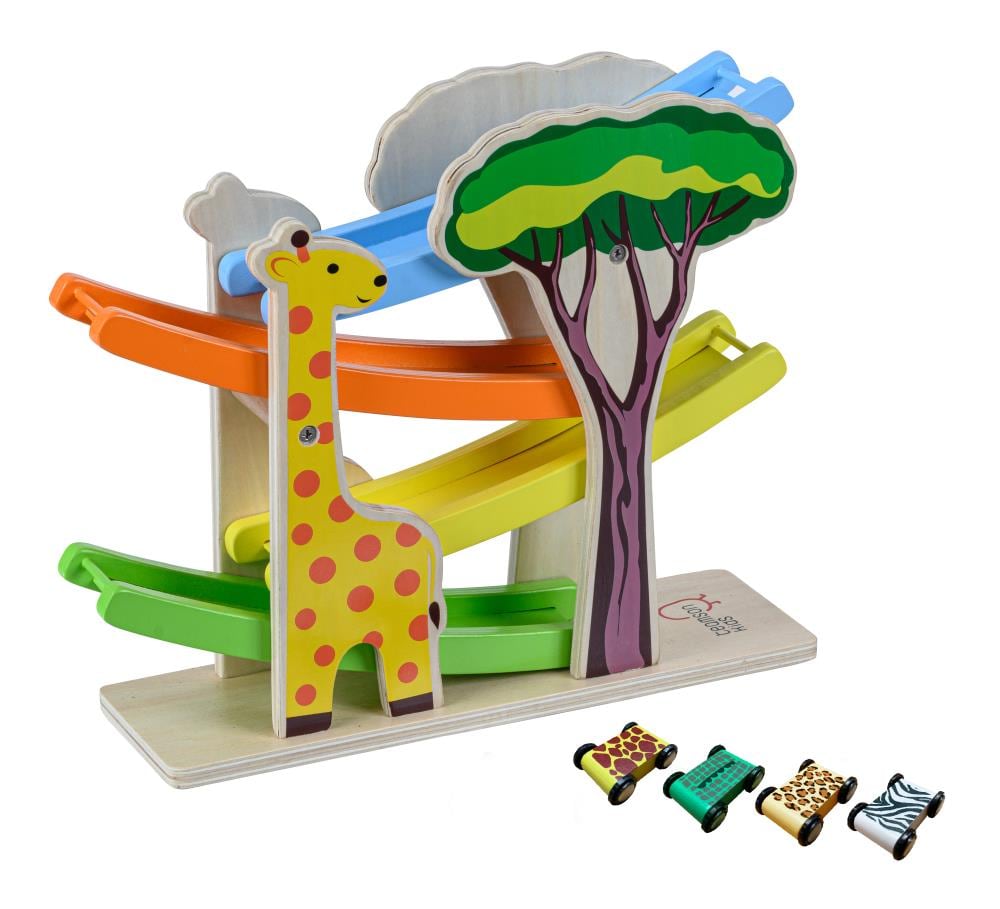 Teamson Preschool Play Lab Safari Animal Ramp Racer with