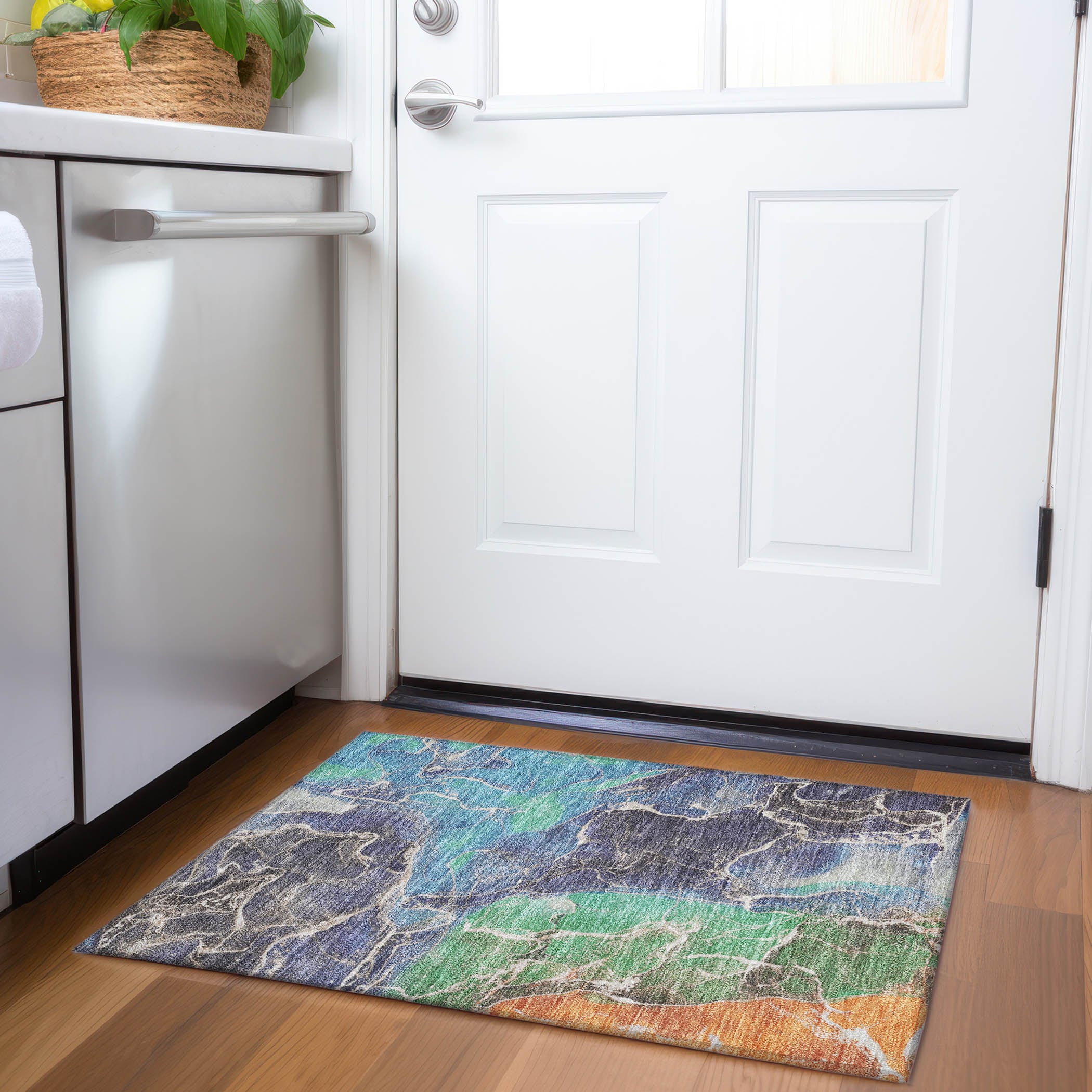 Addison Rugs ACN1782BU20X30 Chantille ACN1782BU 1 x 2 (ft) Loomed Polyester Blue Rectangular Indoor/Outdoor Machine washable Area rug