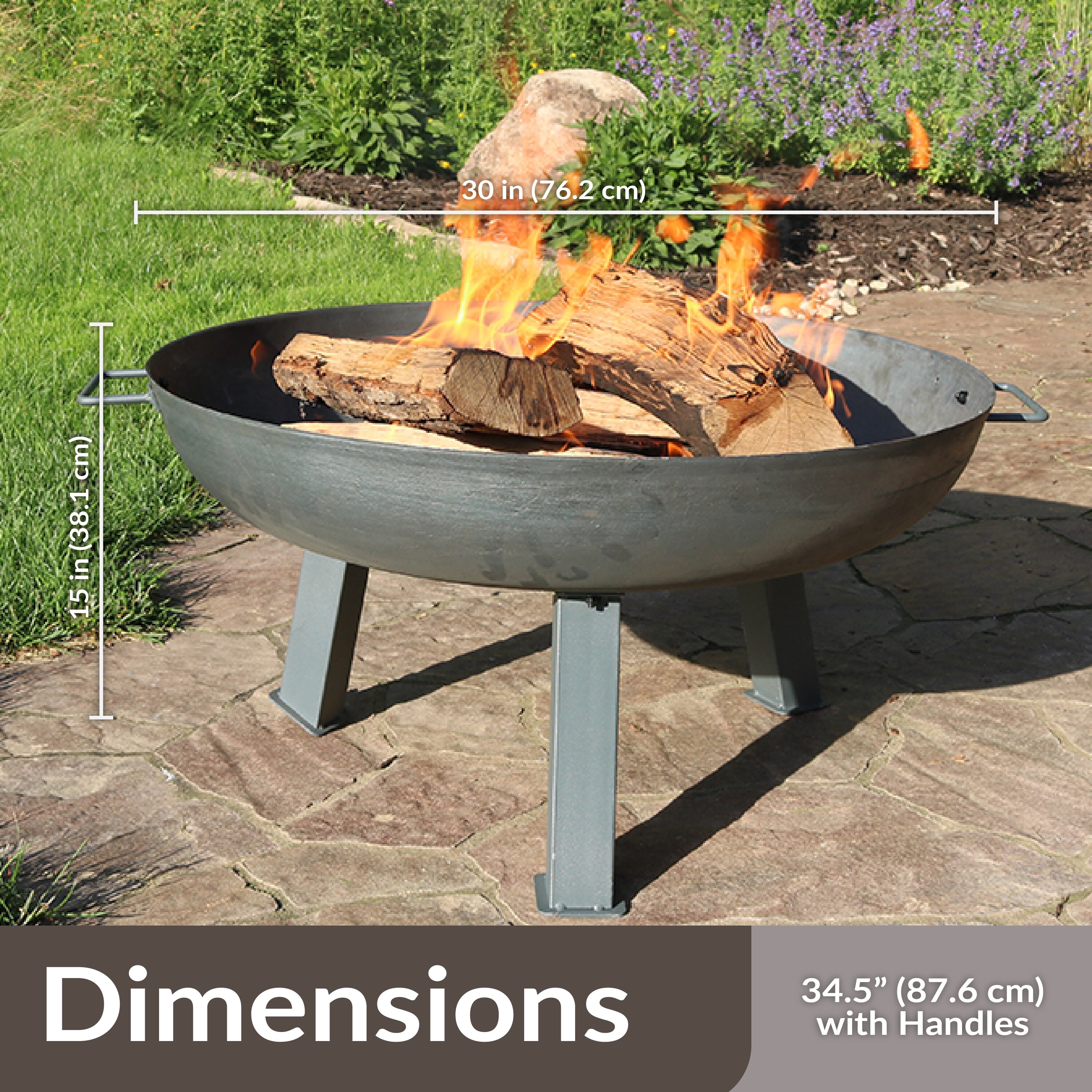 Sunnydaze Decor RCM-LG569-STEEL Outdoor-Woodburning-Firepits - View #5
