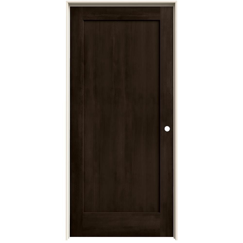 JELD-WEN Madison 36-in x 80-in Espresso 1-panel Square Hollow Core Stained Molded Composite Left Hand Single Prehung Interior Door in Brown -  LOWOLJW222200878