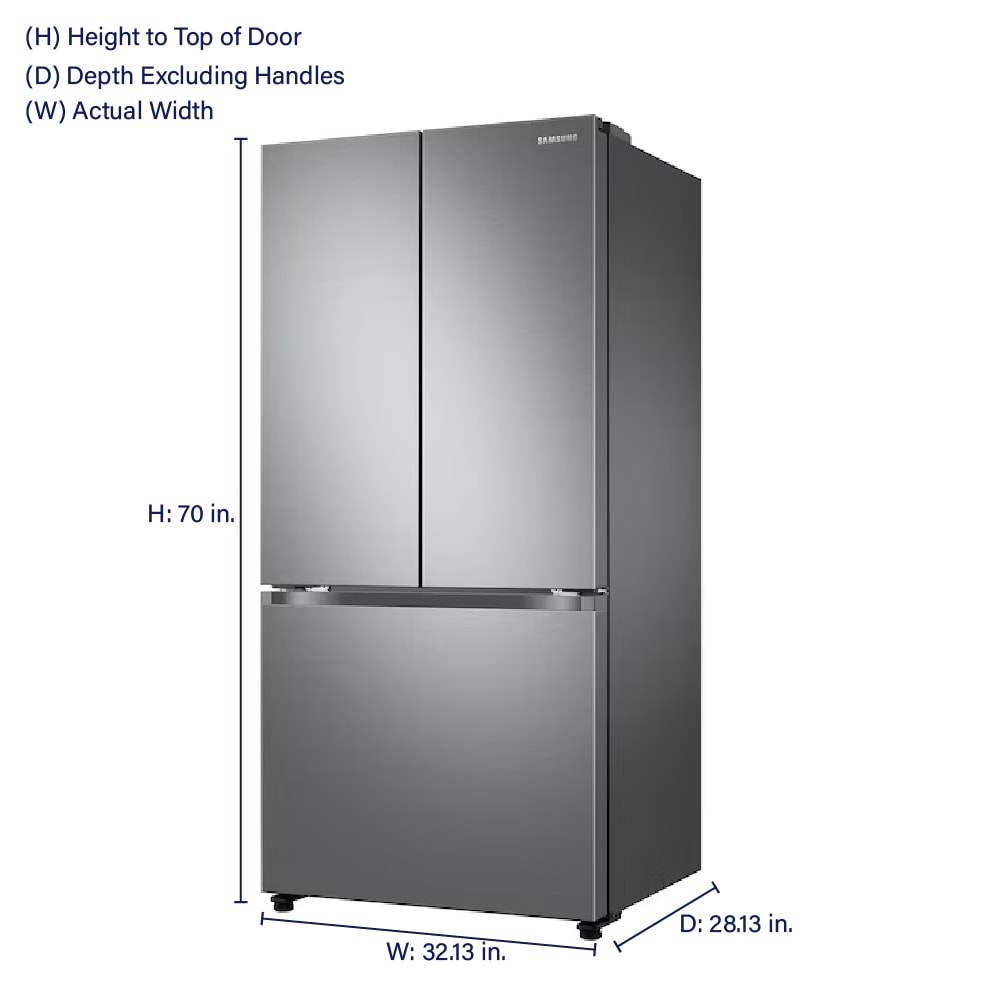 Samsung Counter-depth 17.5-cu ft Smart French Door Refrigerator with Ice Maker (Fingerprint Resistant Stainless Steel) ENERGY STAR