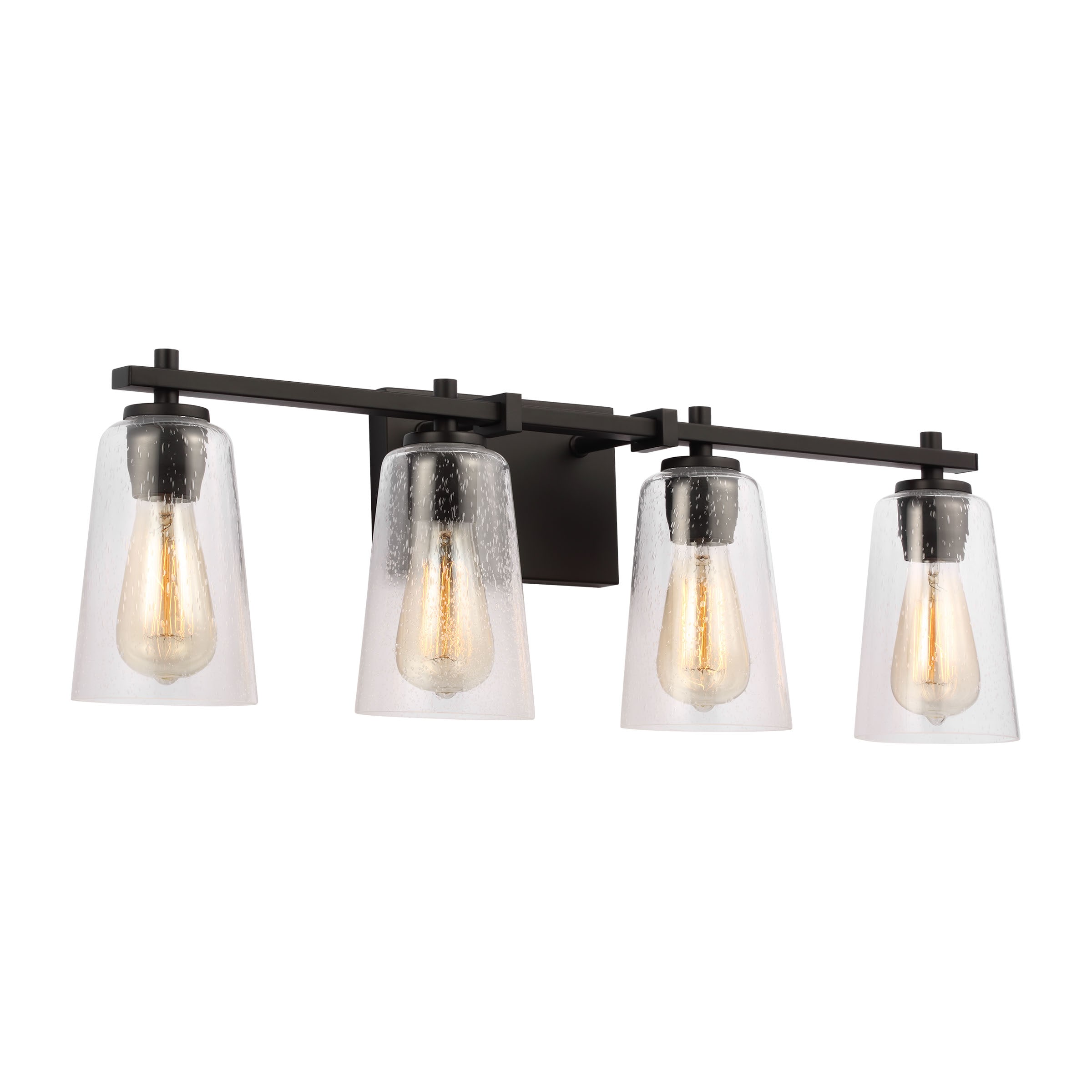 Generation Lighting VS24304MBK Mercer 28.625-in 4 -Light Black Traditional Vanity light