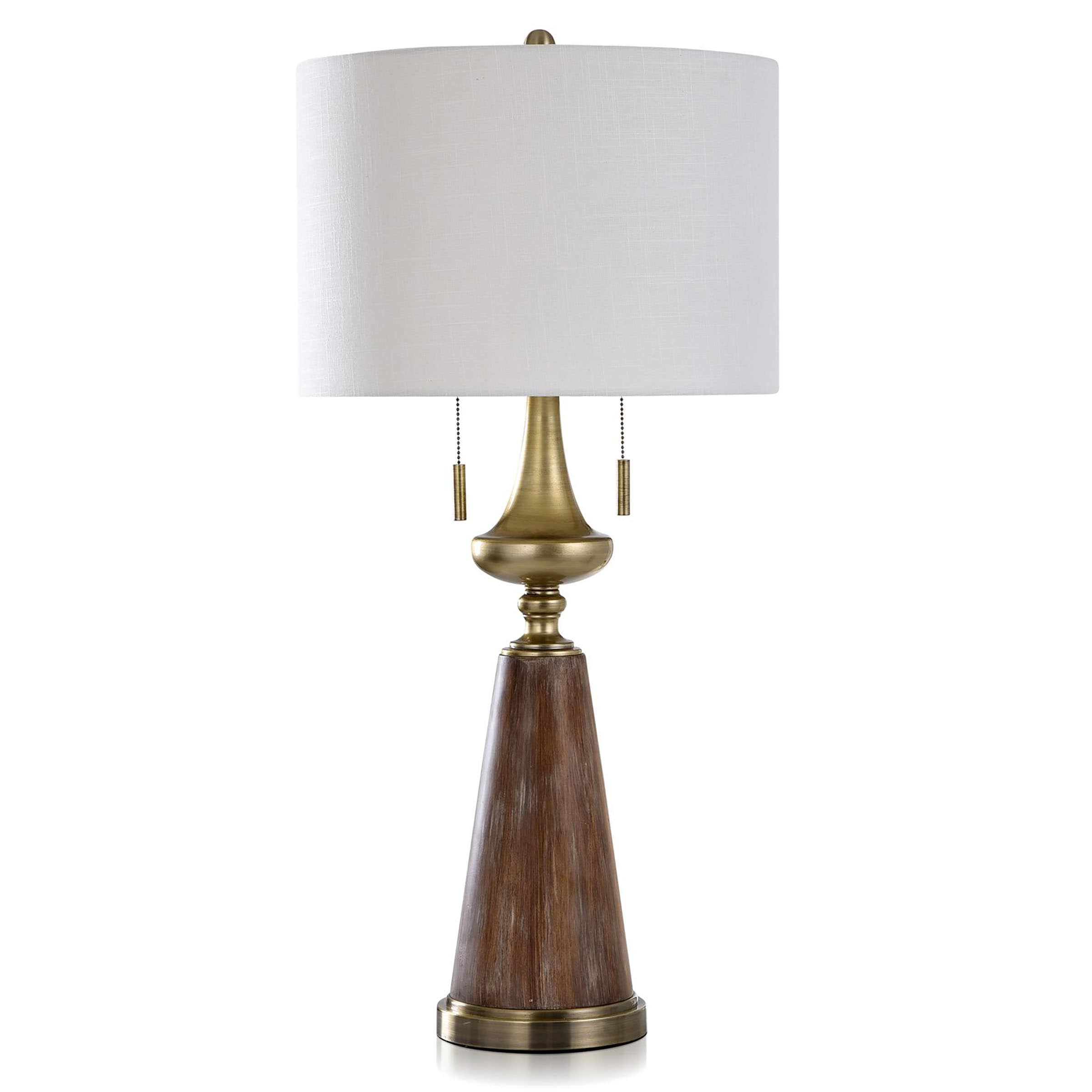 StyleCraft Home Collection L330536DS Gold, Brown On/Off Switch Table Lamp with Linen Shade