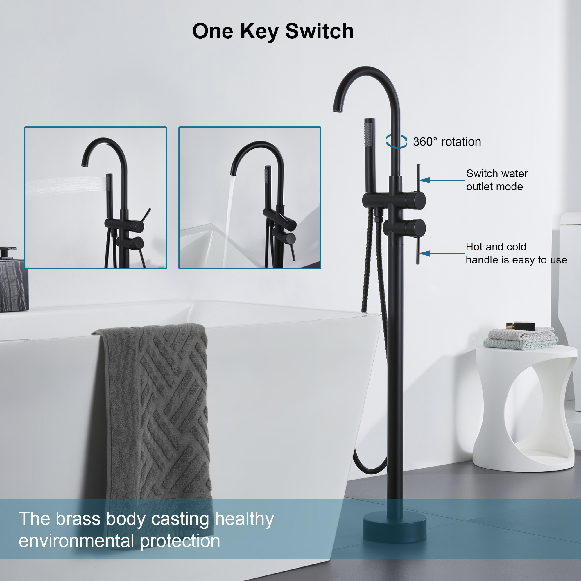 Clihome TC-102BB-BF Roman-Tub-Faucets - View #8