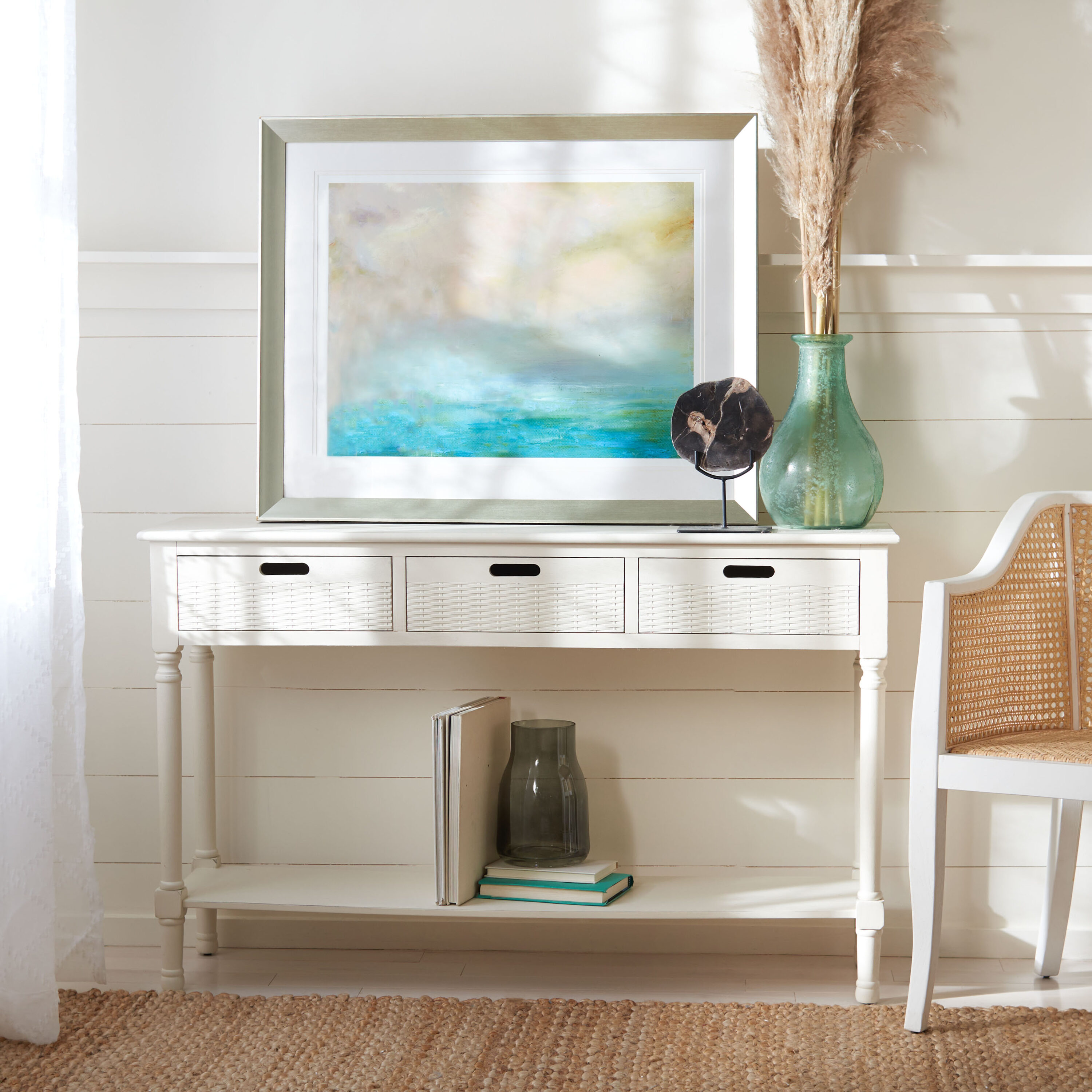 Safavieh CNS5711A Modern Distressed White Console table