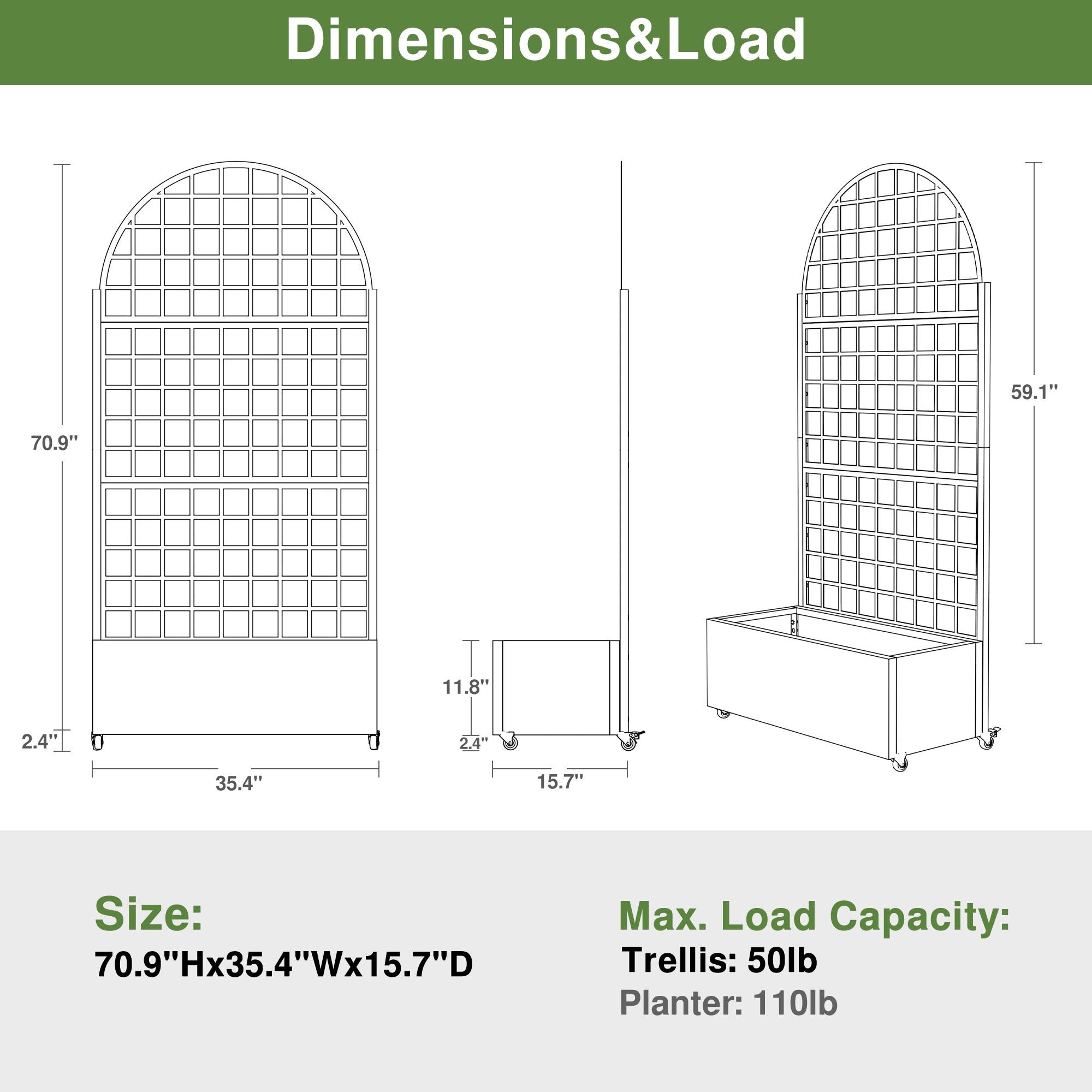 Misty Moon LW0409-RPB-ZZX036 Raised-Planter-Boxes - View #7