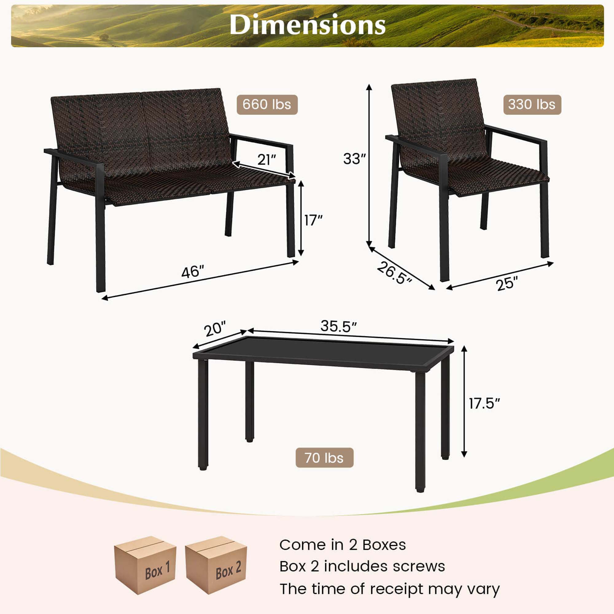 Costway HCST01798 Patio-Conversation-Sets - View #2