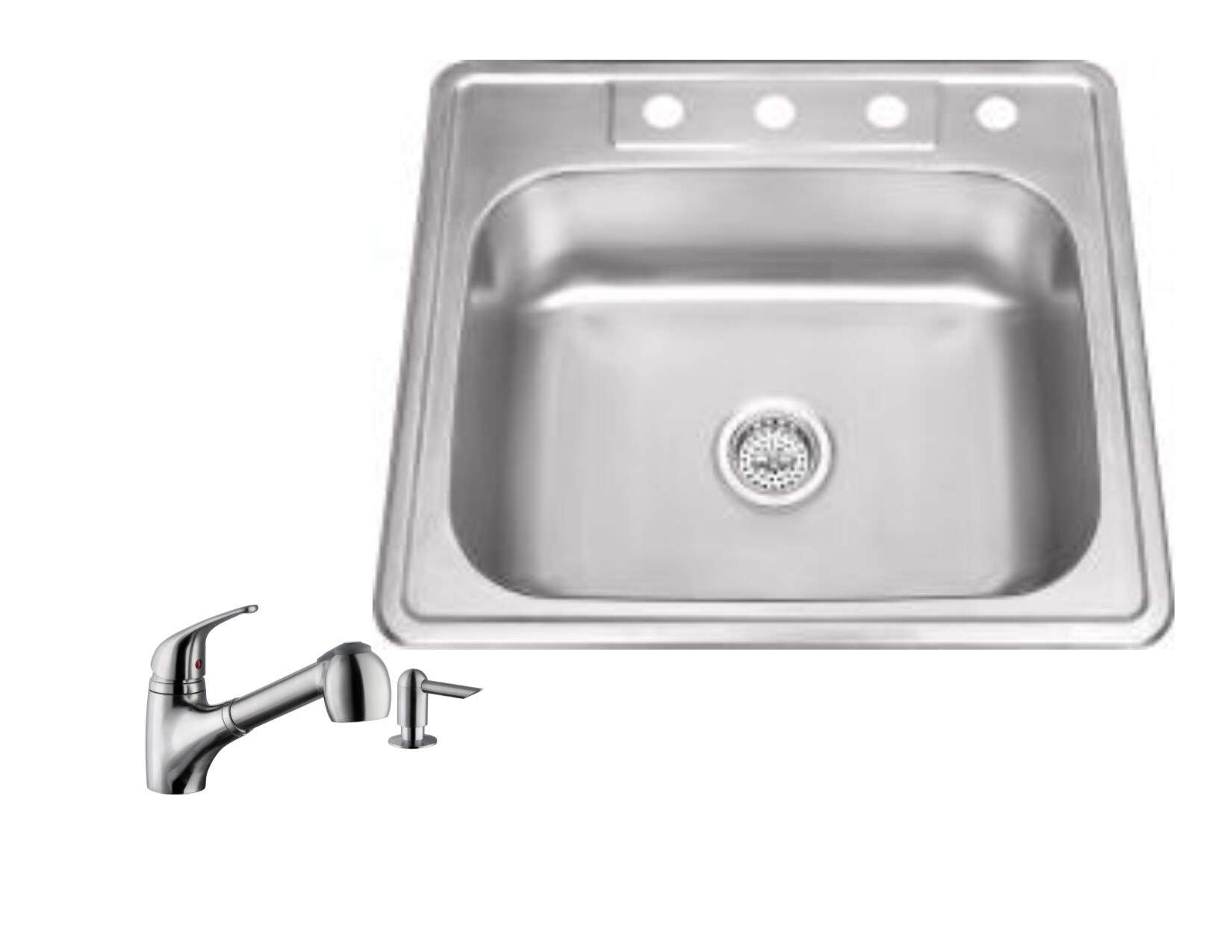 Superior Sinks Drop In 25 In X 22 In Brushed Satin Single Bowl 4 Hole   05328420 