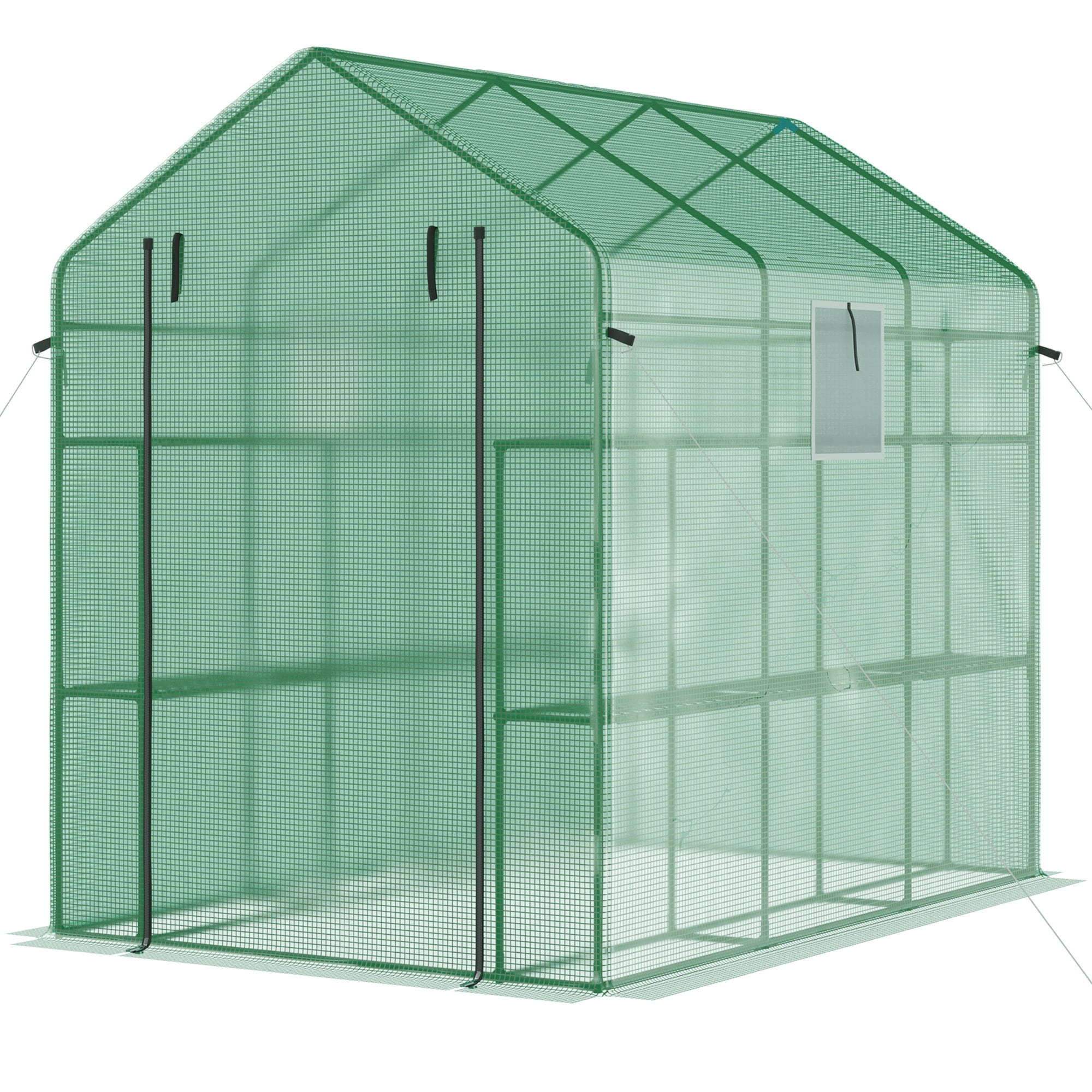 BABOOM BOM-217965-OR Walk-in Greenhouse 7-ft L x 5-ft W x 6-ft H Green Greenhouse Kit