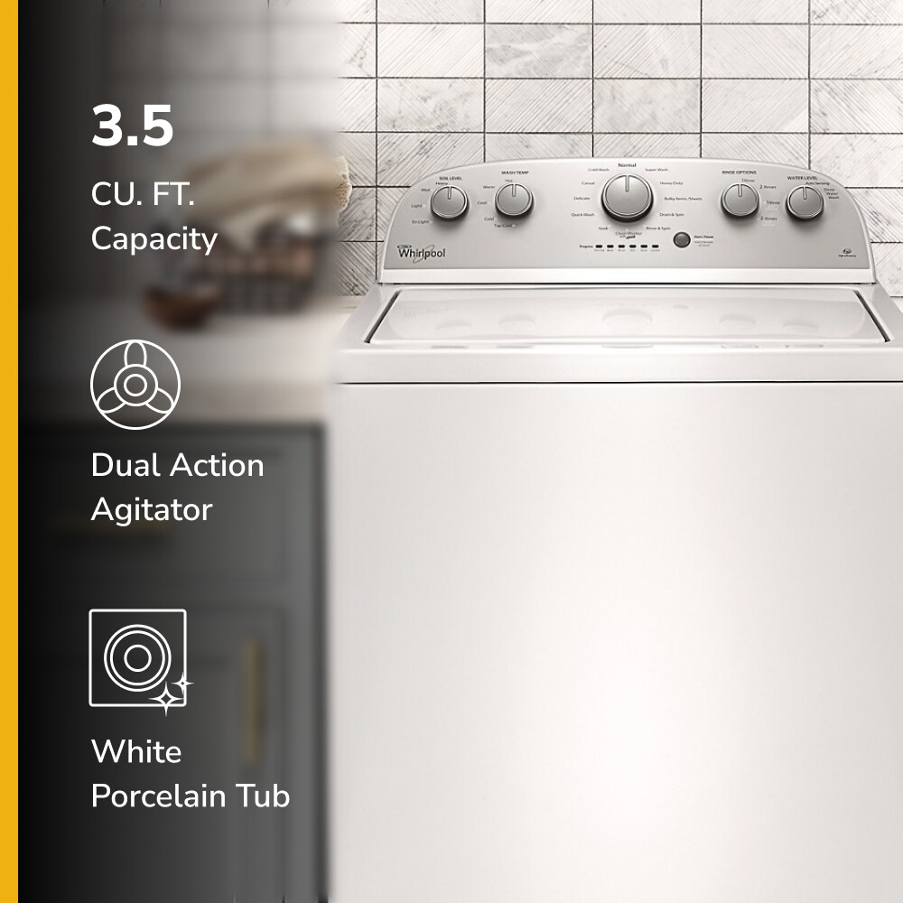 Whirlpool 3.5-cu ft High Efficiency Agitator Top-Load Washer (White)