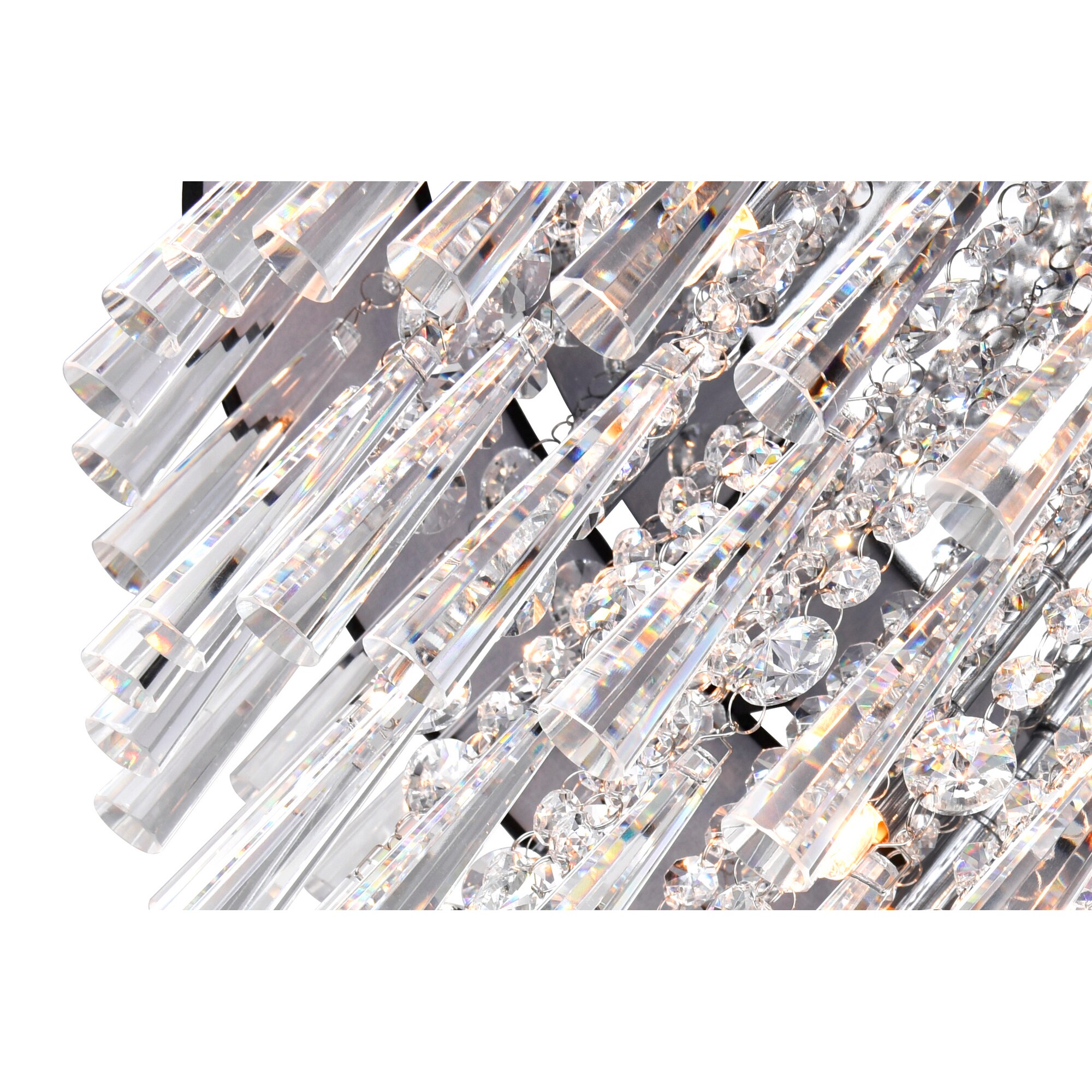Franca 8-Light Chrome and Crystal Drum Shade Flush Mount