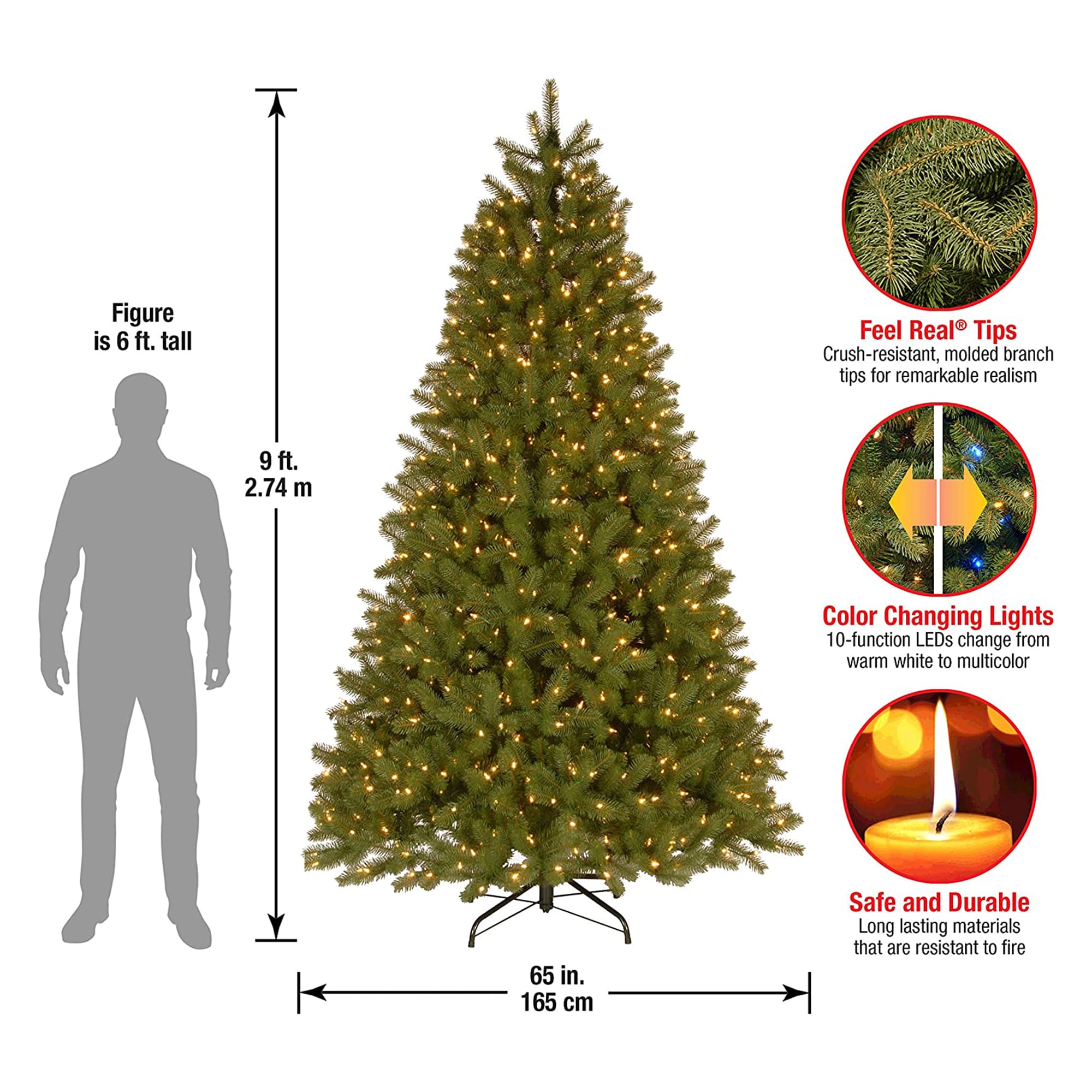 National Tree Company 9 Ft Spruce Pre Lit Artificial Christmas Tree