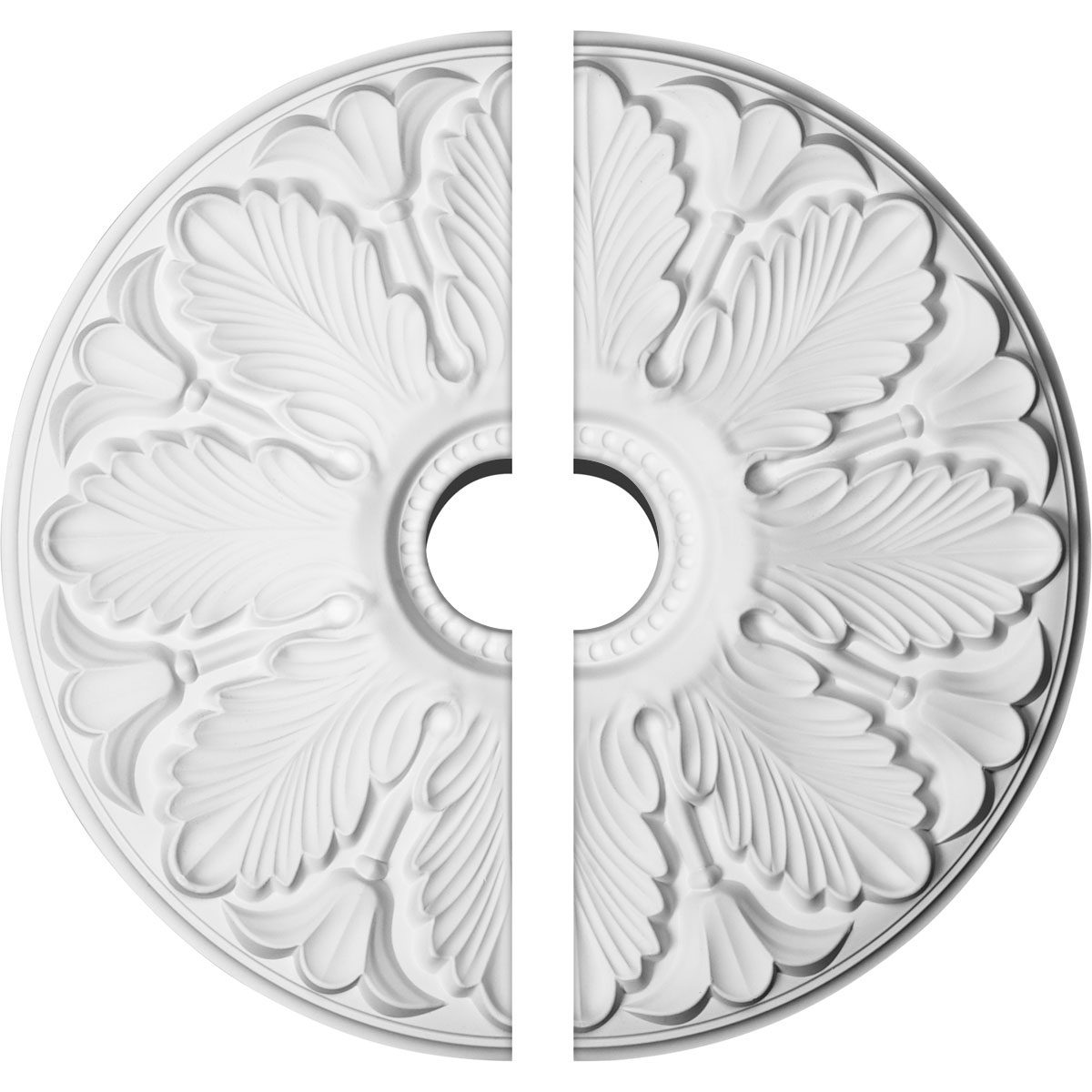 Ekena Millwork CM24MI2 Milan 24.5-in W x 24.5-in L Architectural White Polyurethane Split Ceiling Medallion