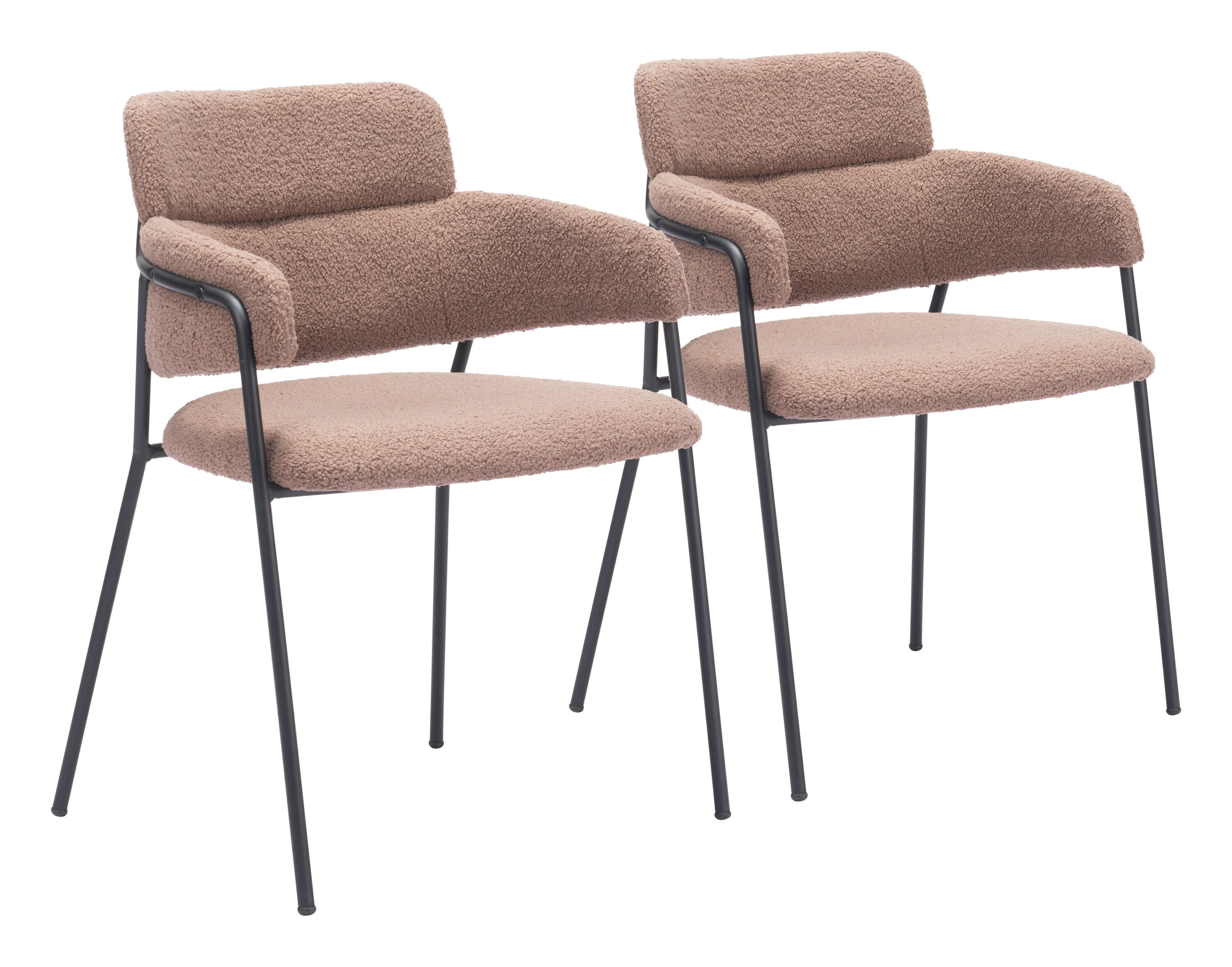 ZUO 109664 Set of 2 Contemporary/Modern Polyester/Polyester Blend Upholstered Dining Arm Chair (Wood Frame)