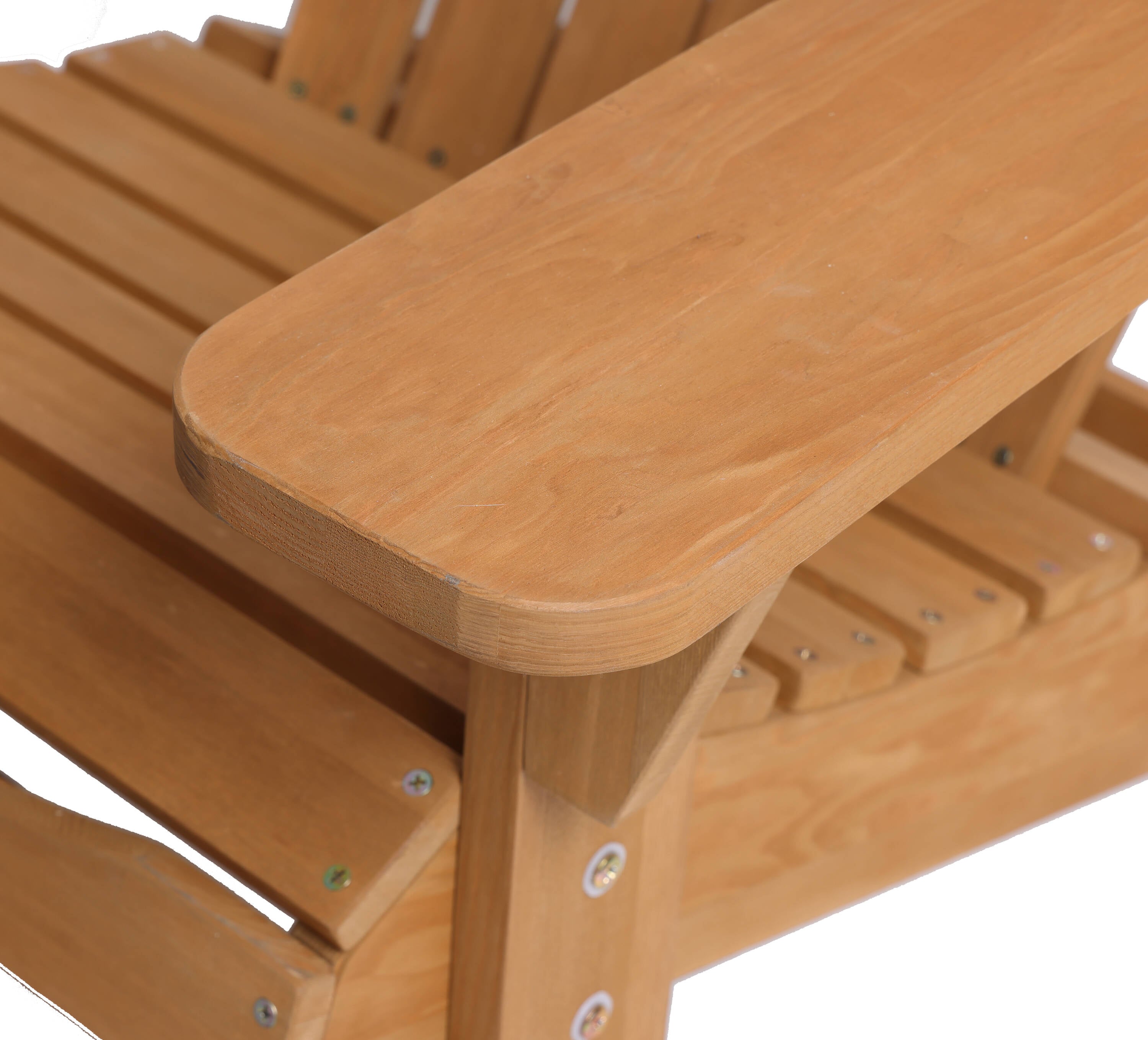 Natural Wood Adirondack Chair with Cup Holder