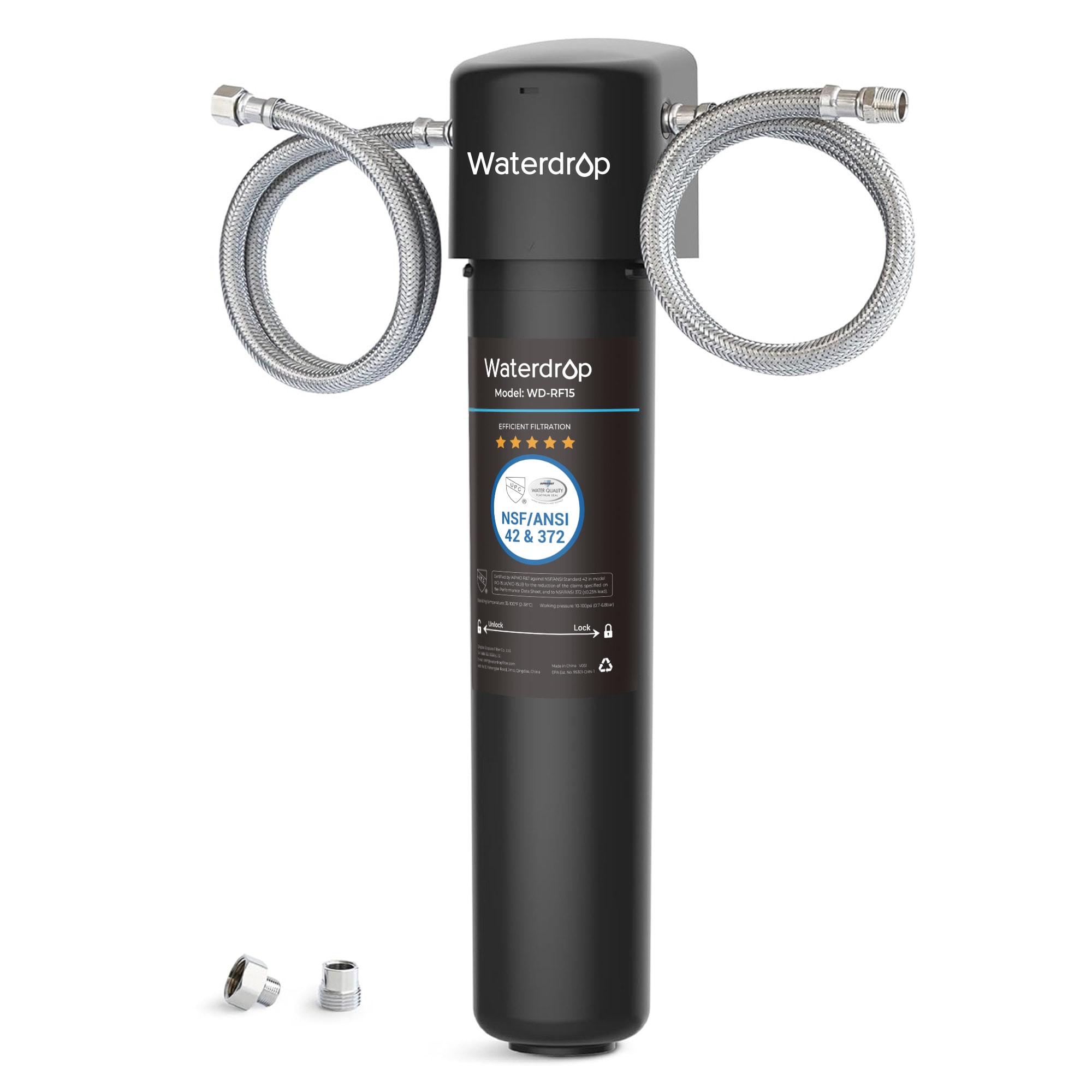 Waterdrop Black Under Sink Water Filter System with NSF Certification