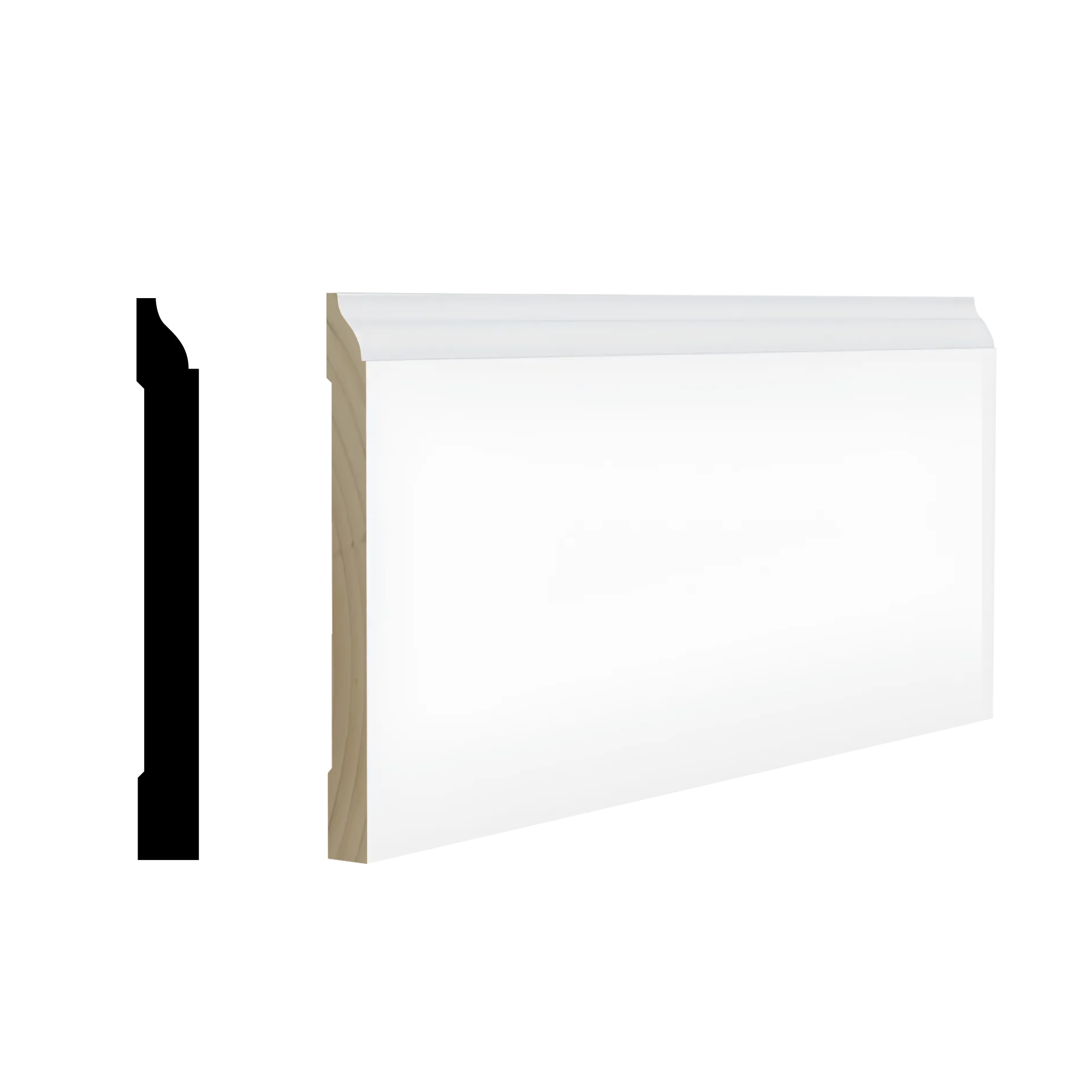 RESO RMB-618-96-10 9/16-in x 5-1/4-in x 8-ft Classic Primed Radiata pine 518 Baseboard 10 -Pack