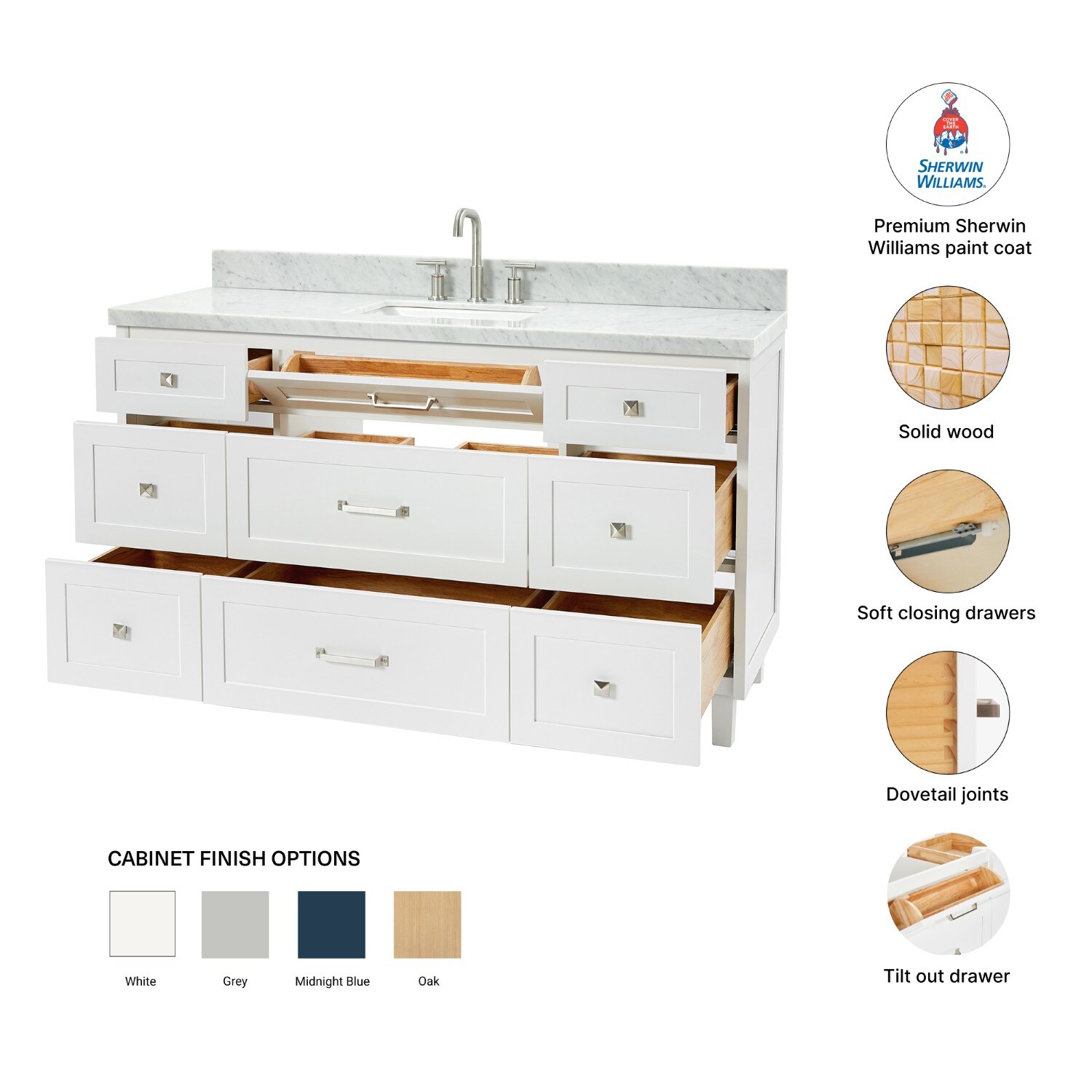 ARIEL B61CWRVOWHT Bath-Vanity-Combo - View #5