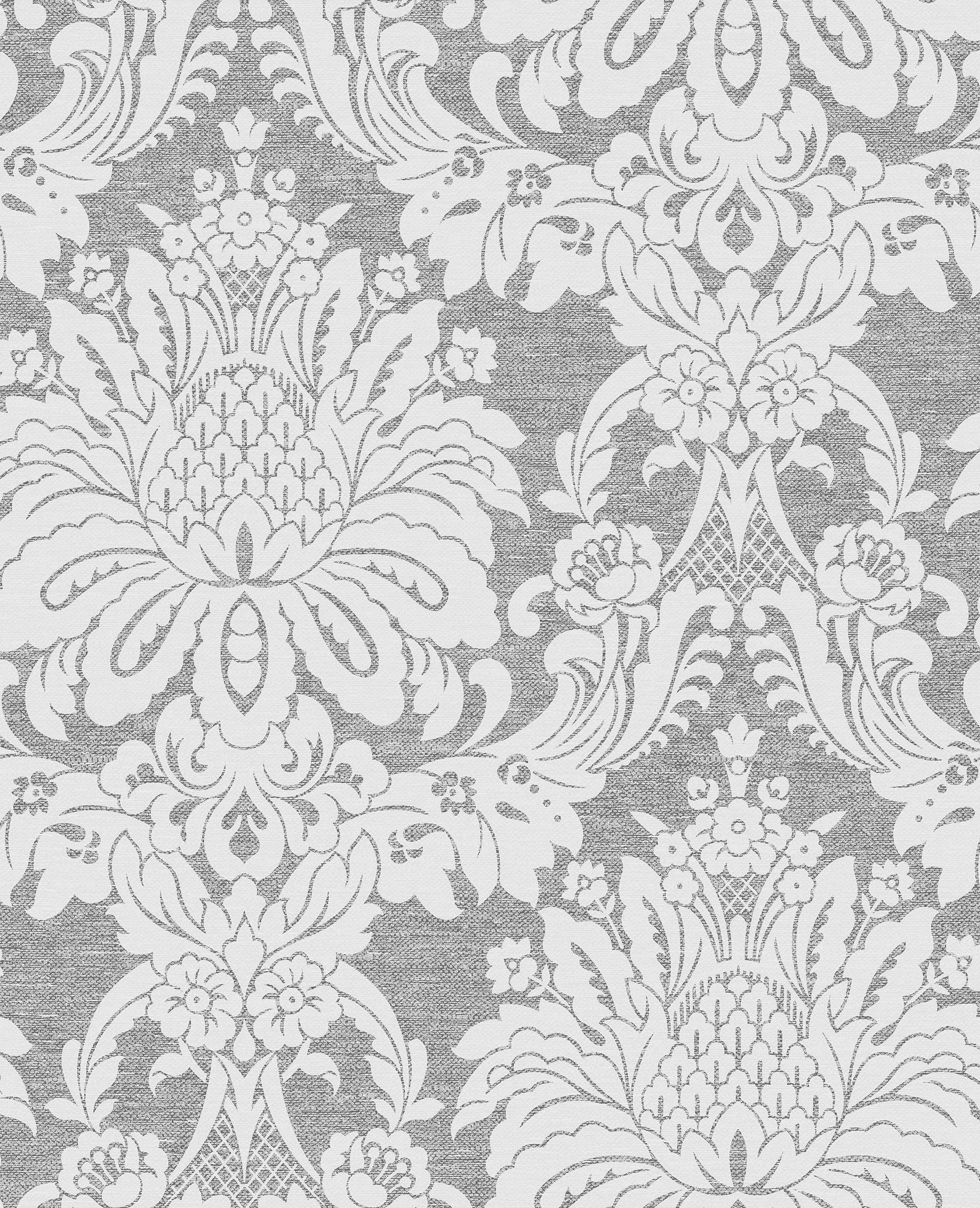 Graham & Brown 106675 Tranquility 56-Sq. Feet Charcoal Vinyl Textured Damask Unpasted Wallpaper