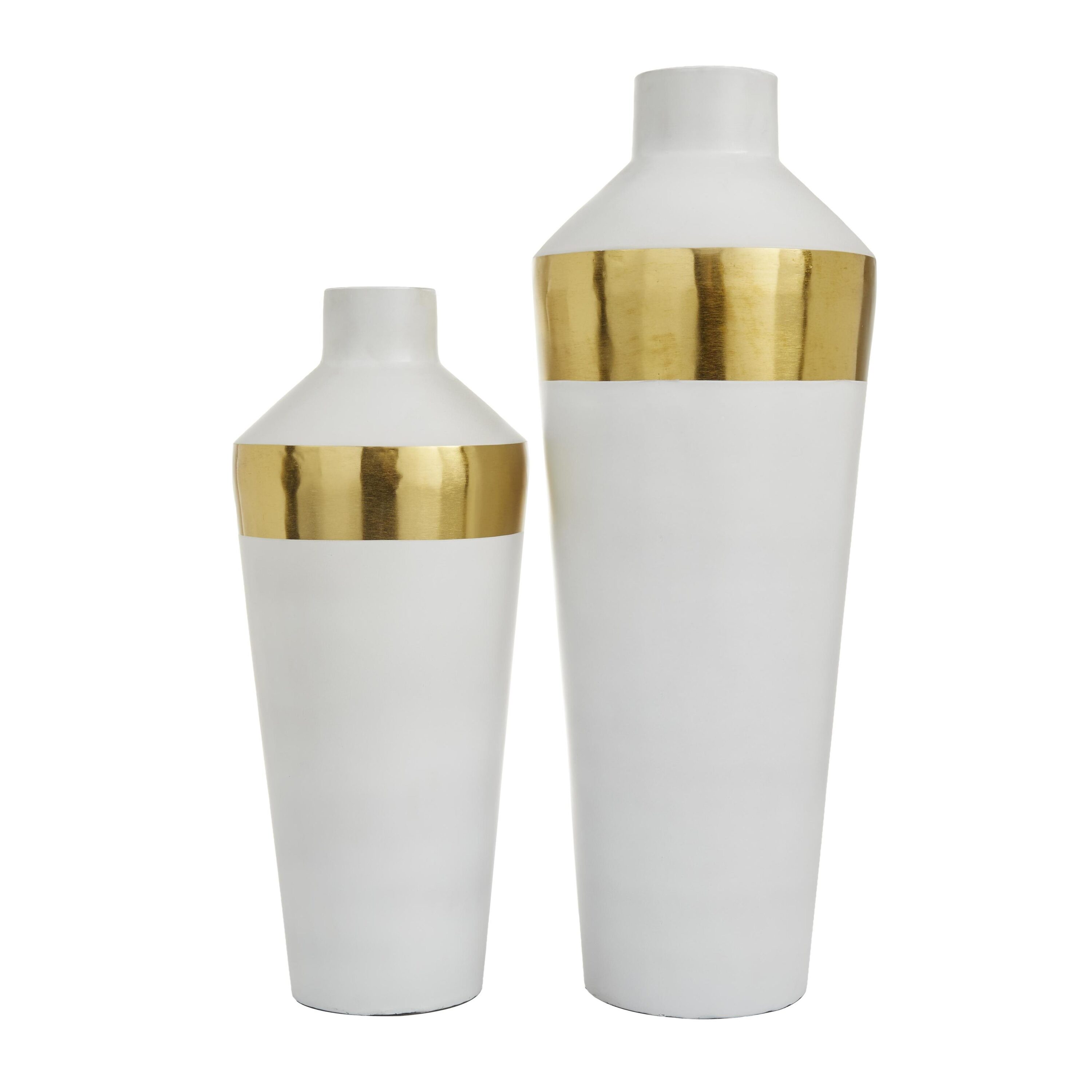 Contemporary Light Metal Bouquet Vase Duo - Round 20" Set