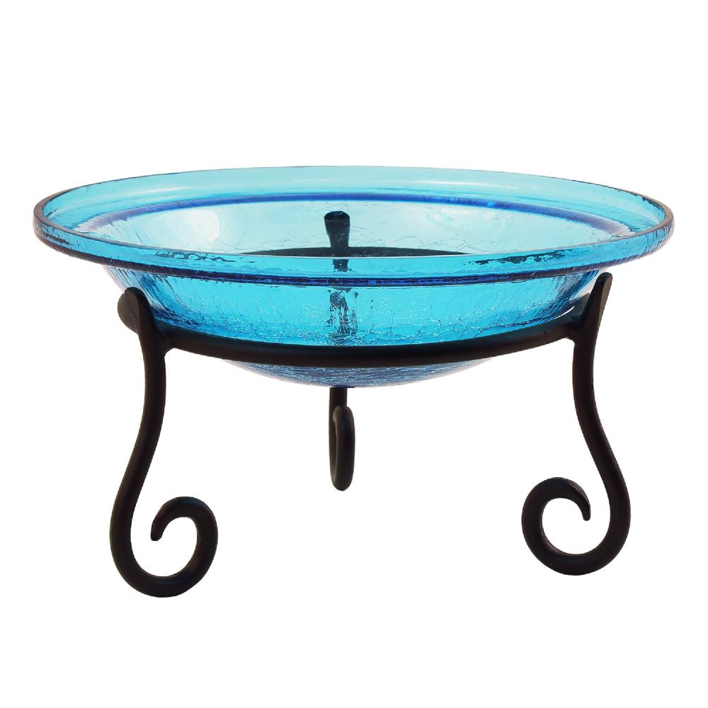 Minuteman International CGB-07T-S1 7-Inches H Blue Glass Complete birdbath
